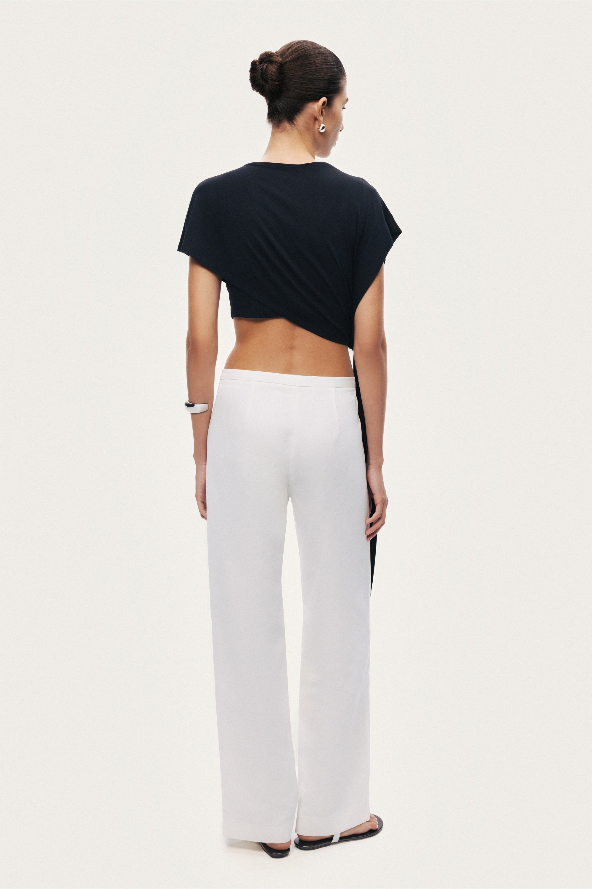 Asymmetric Tie-Detail Blouse