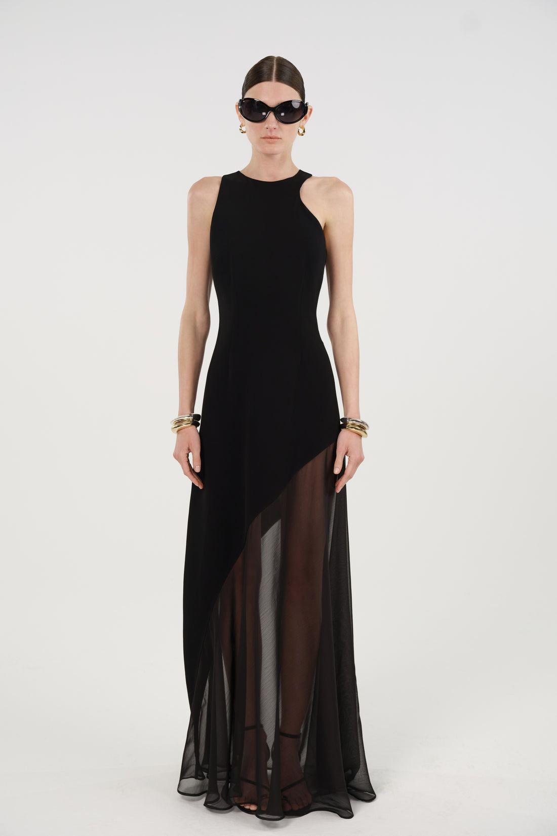 Sheer Detail Maxi Dress