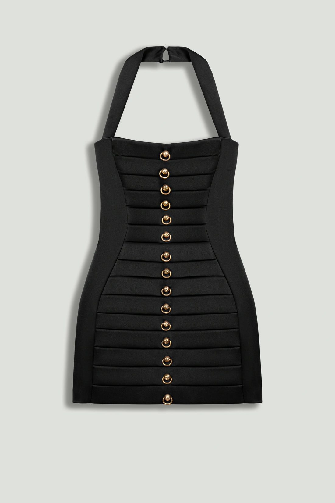 Pleated Detail Embellished Mini Dress