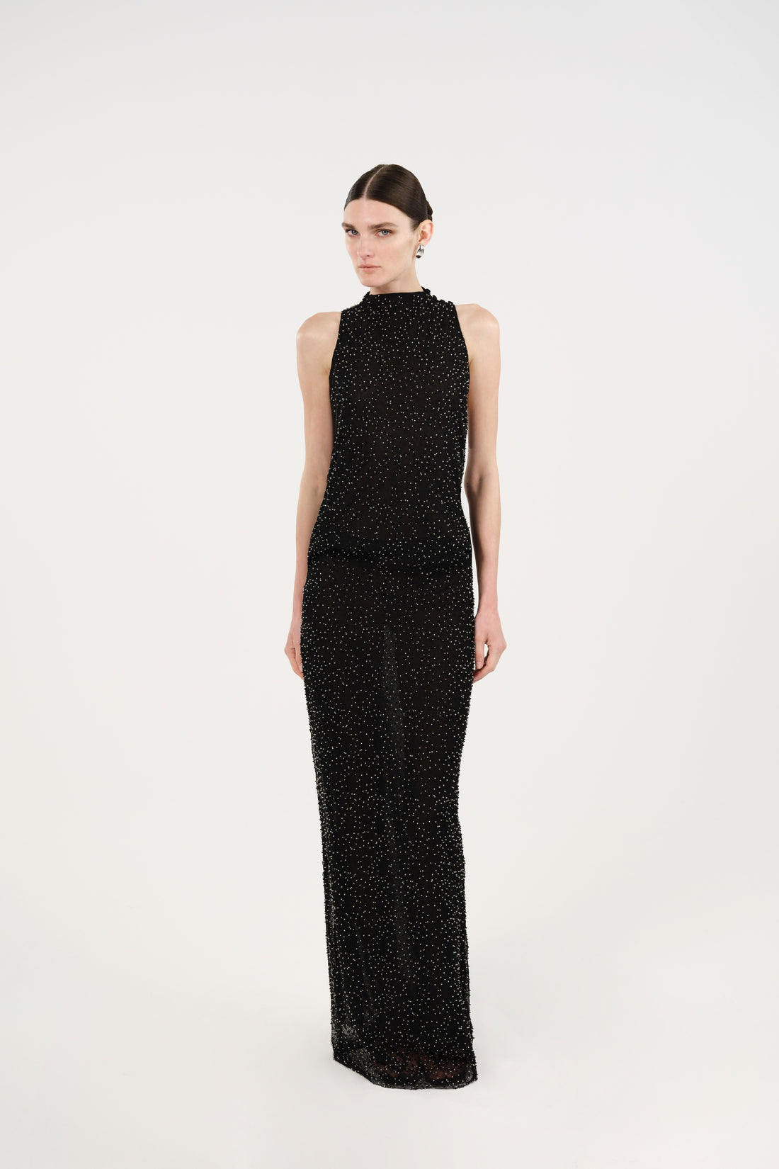 Stone-Embellished Maxi Dress