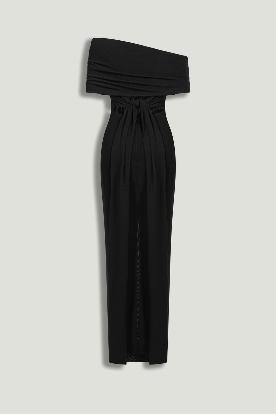 Asymmetric Off-Shoulder Draped Maxi Dress