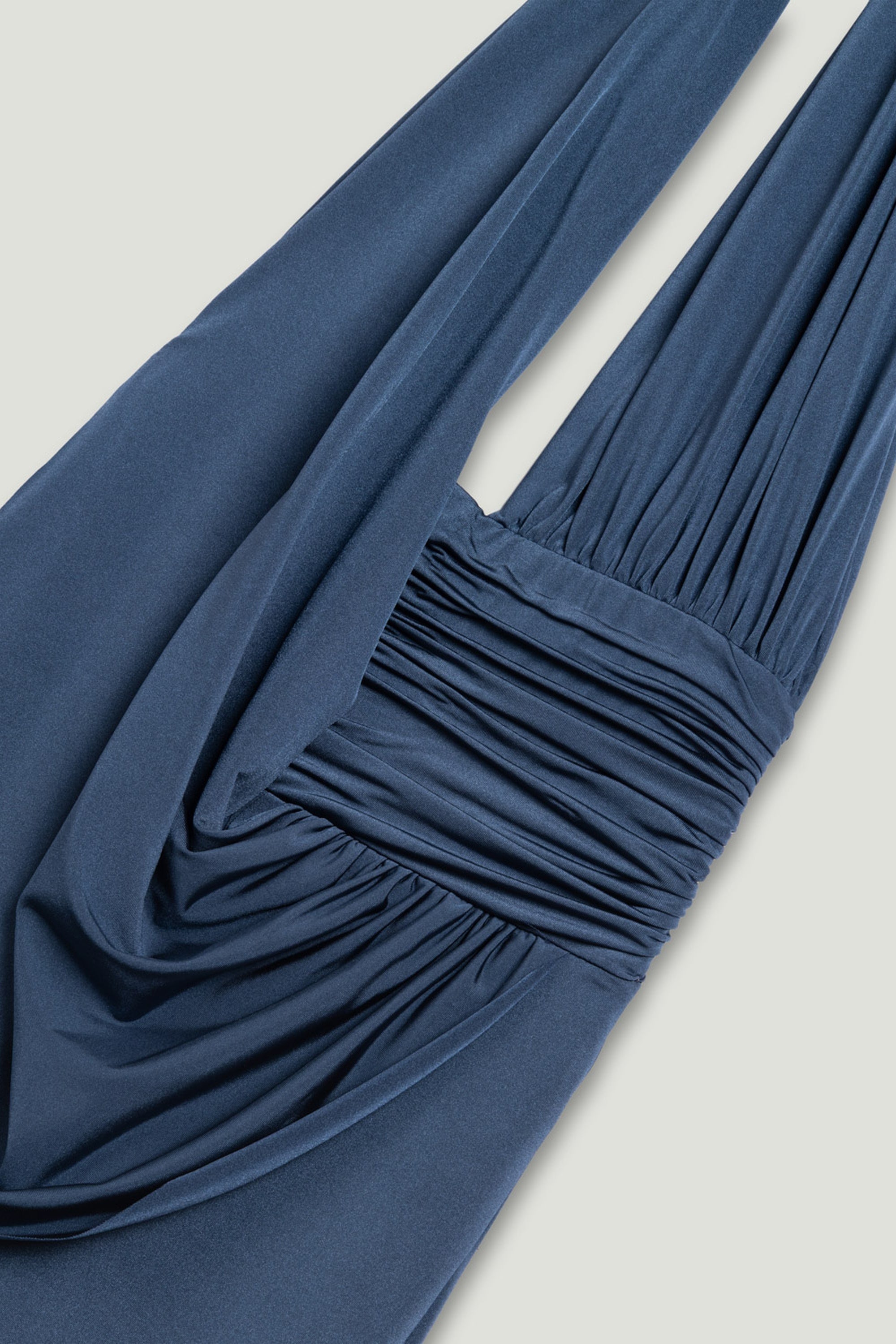 Draped Halter Neck Maxi Dress