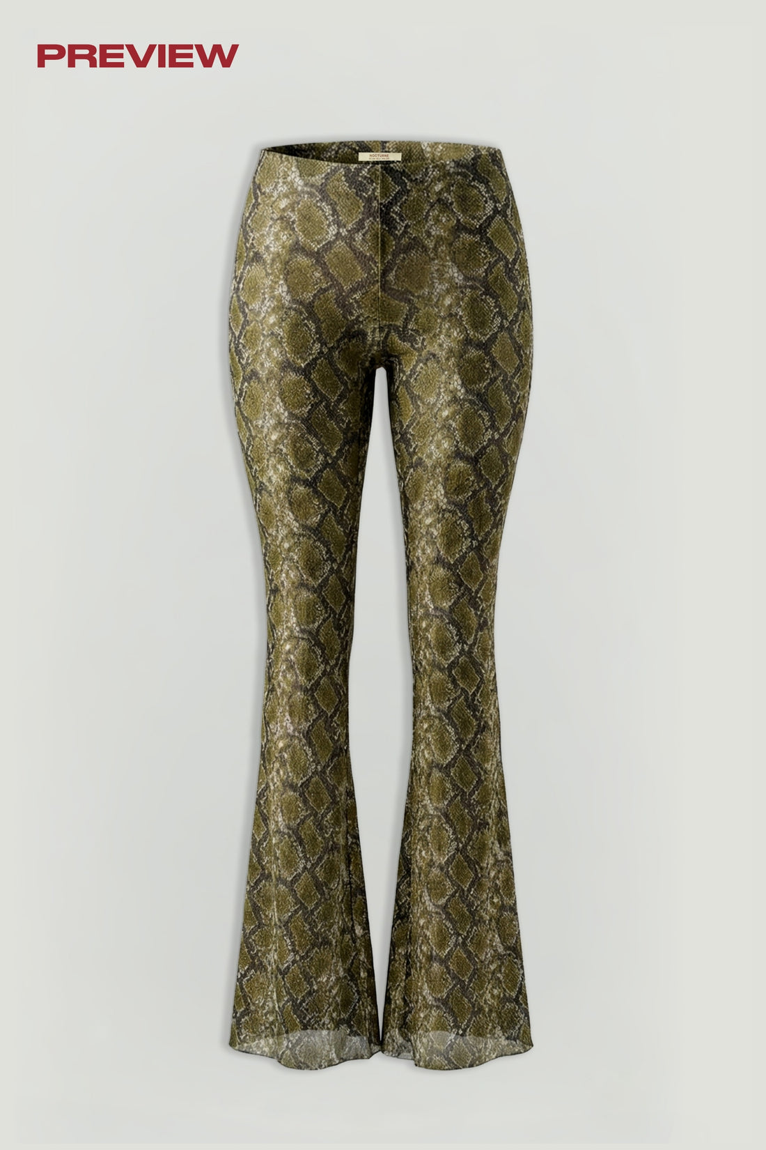Snake Print Low-Rise Flare Trousers
