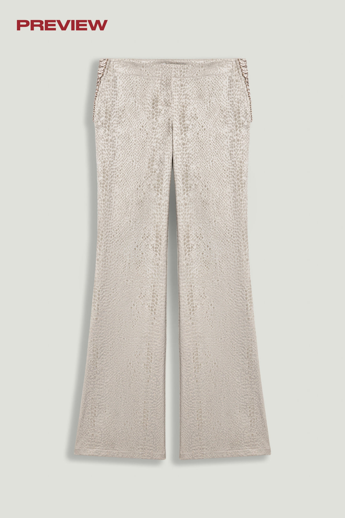 Snake Print Jacquard Flare Trousers