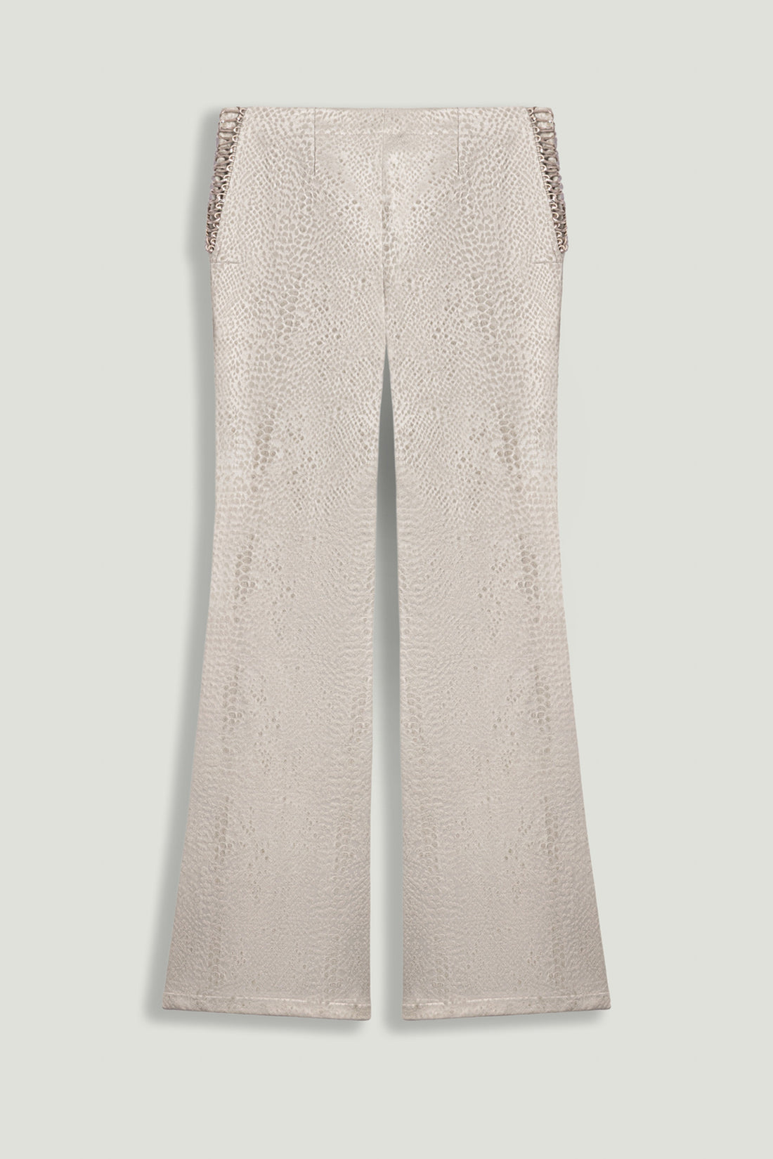 Snake Print Jacquard Flare Trousers