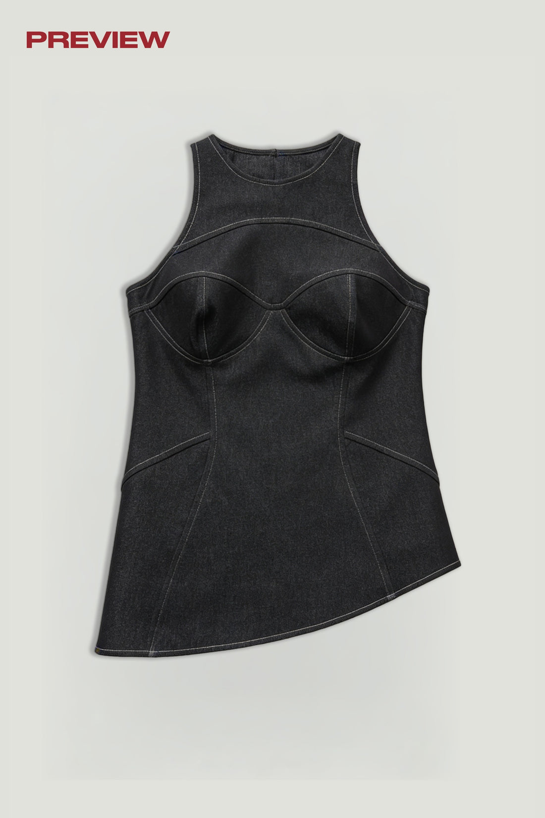 Halter Neck Denim Bustier Top