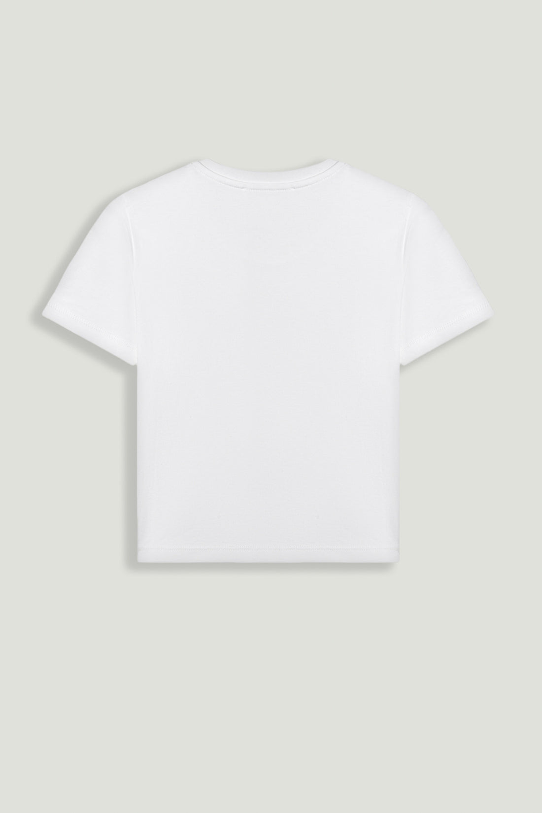 Crew Neck Cropped Slogan T-Shirt