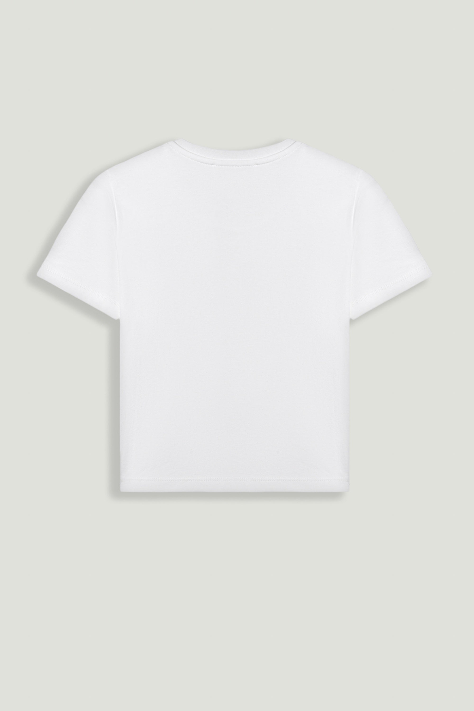 Crew Neck Cropped Slogan T-Shirt