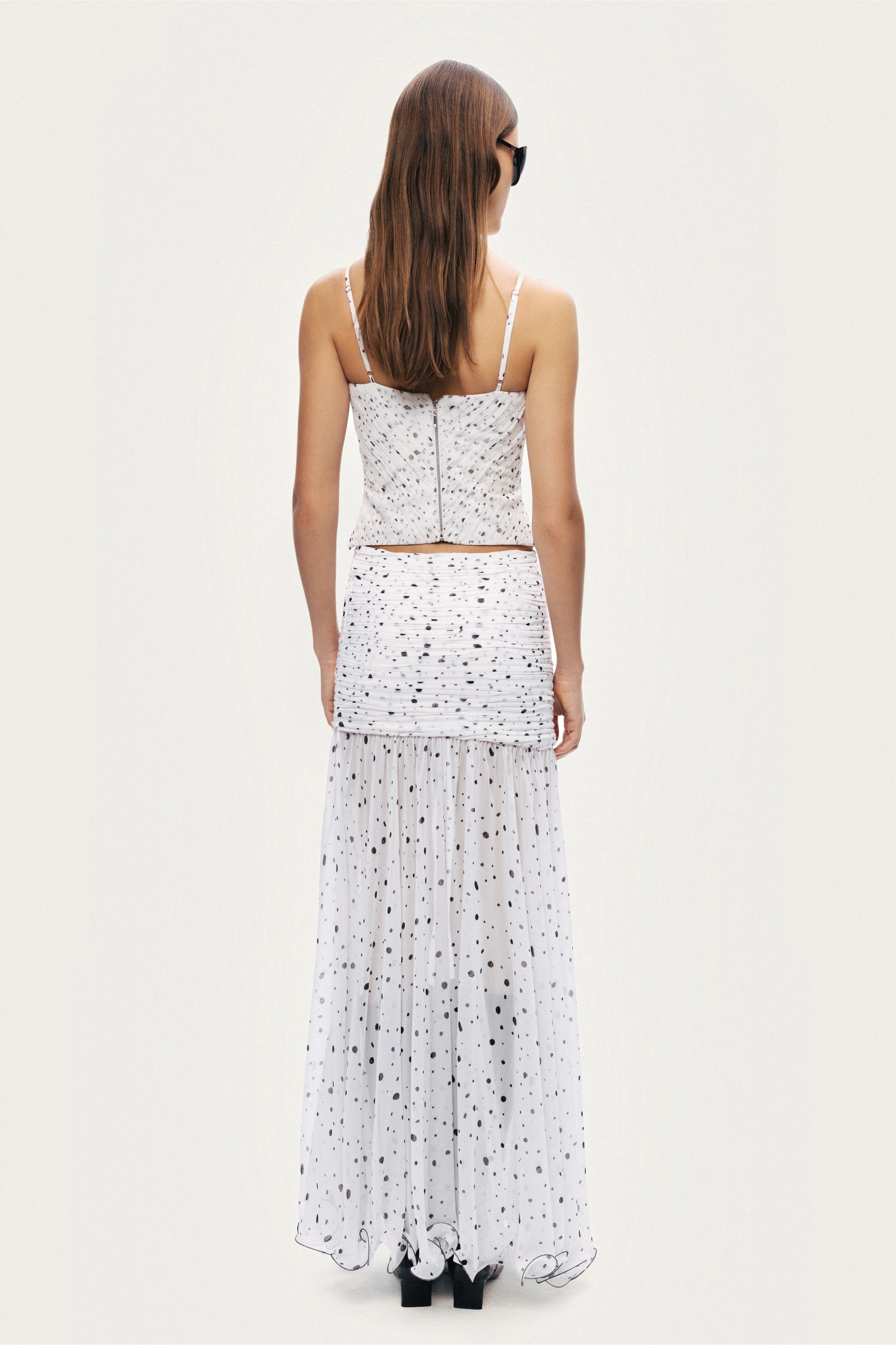 Printed Chiffon Bustier