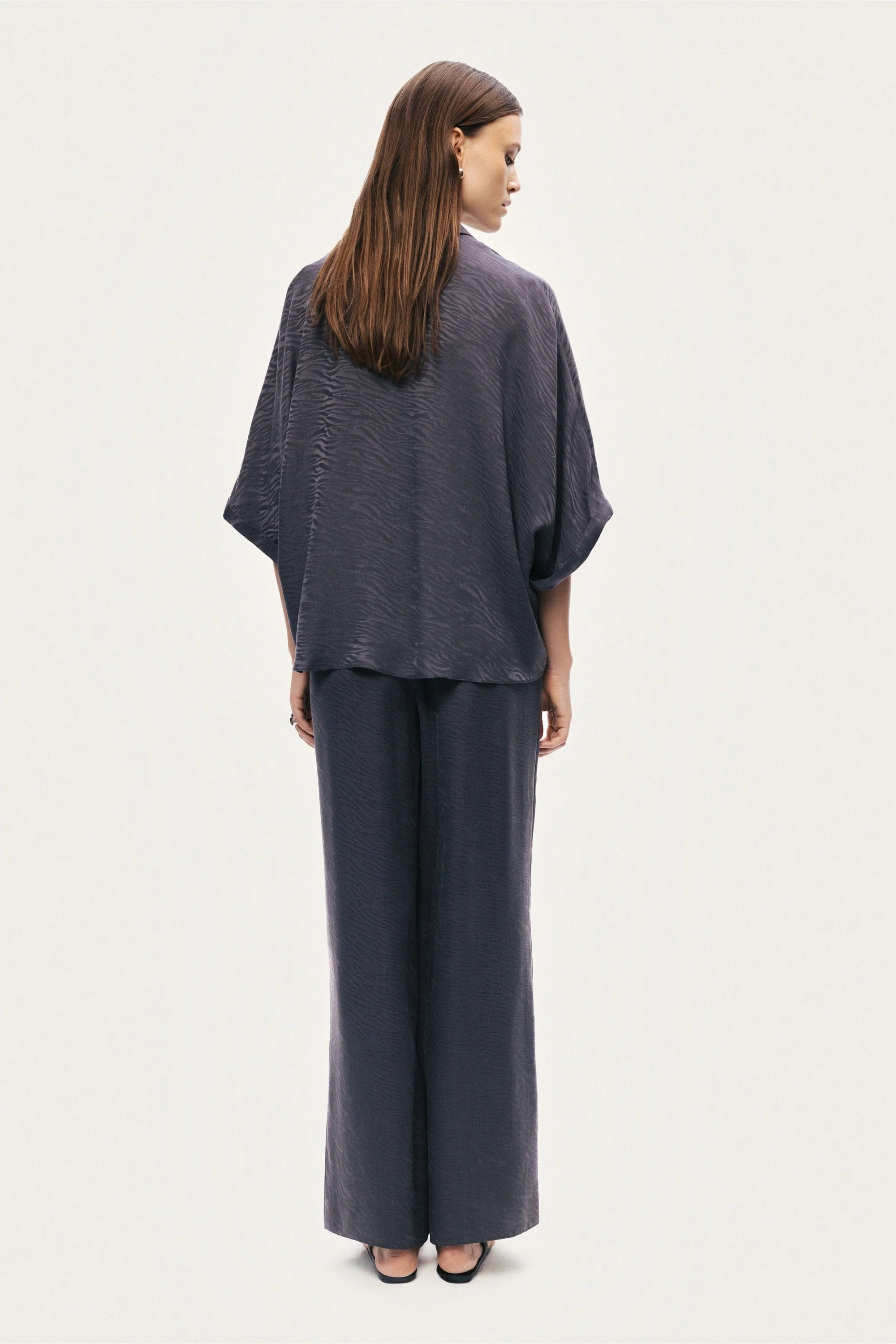 Relaxed Short-Sleeve Textured Shirt