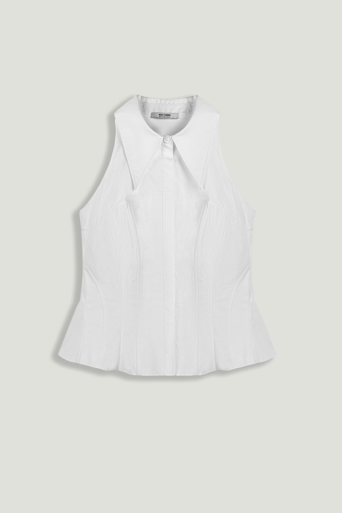 Structured Halter Peplum Top