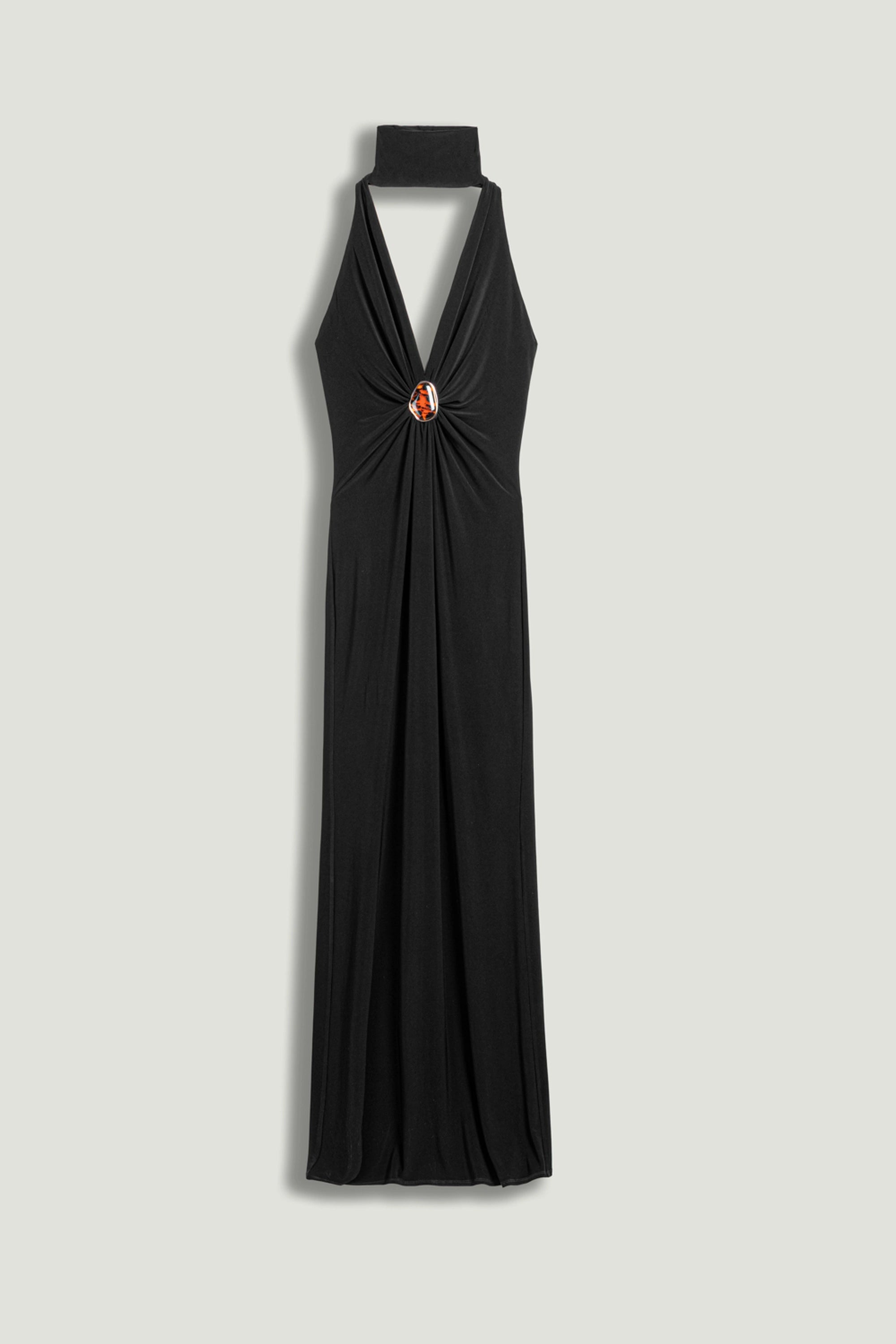 halter neck draped dress Jarlo halter neck drape satin maxi gown in ivory
