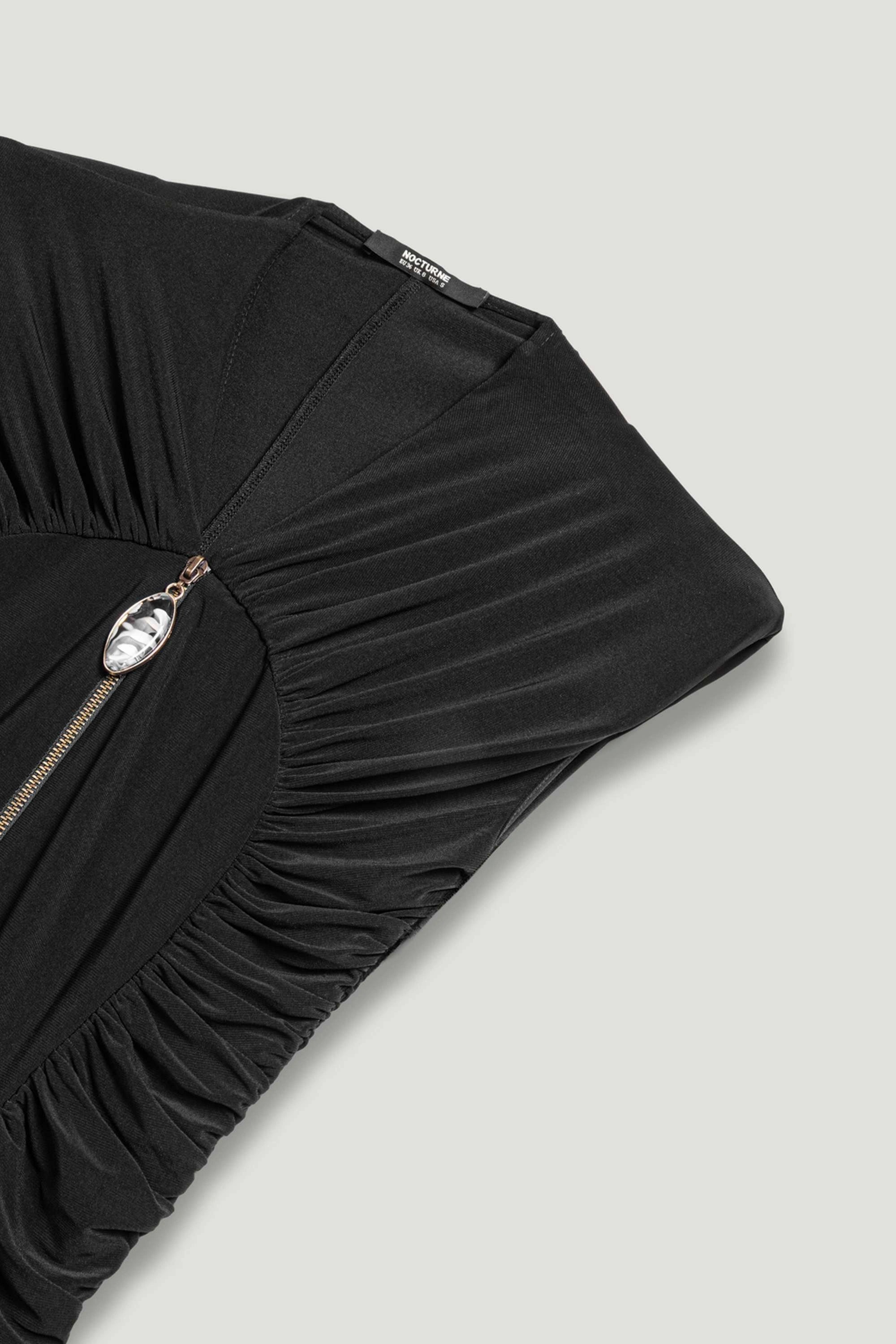 Ruched Deep V-Neck Maxi Dress