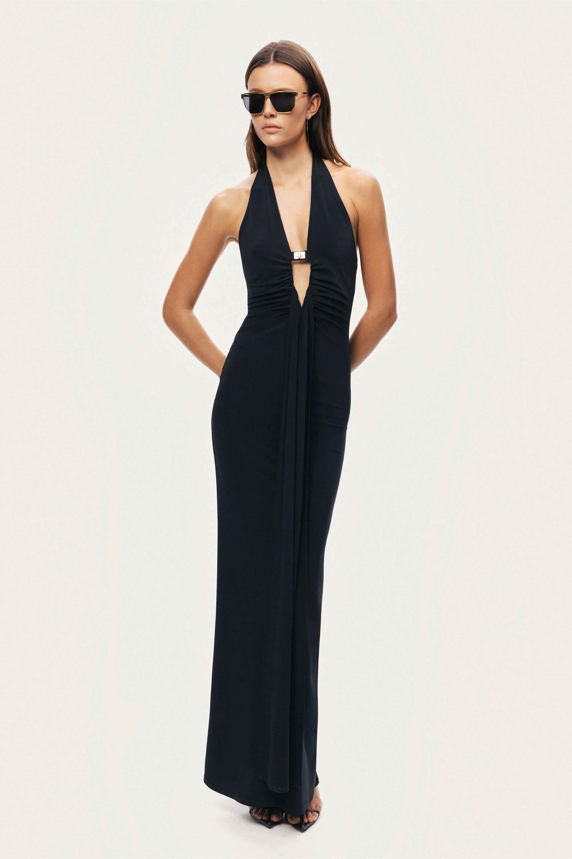 Halter Neck Cut-Out Maxi Dress
