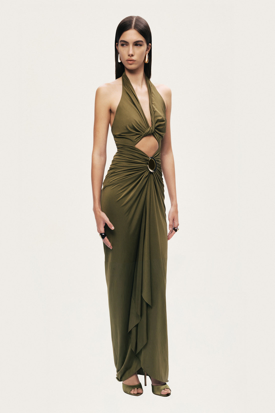 Cut-Out Halter Maxi Dress