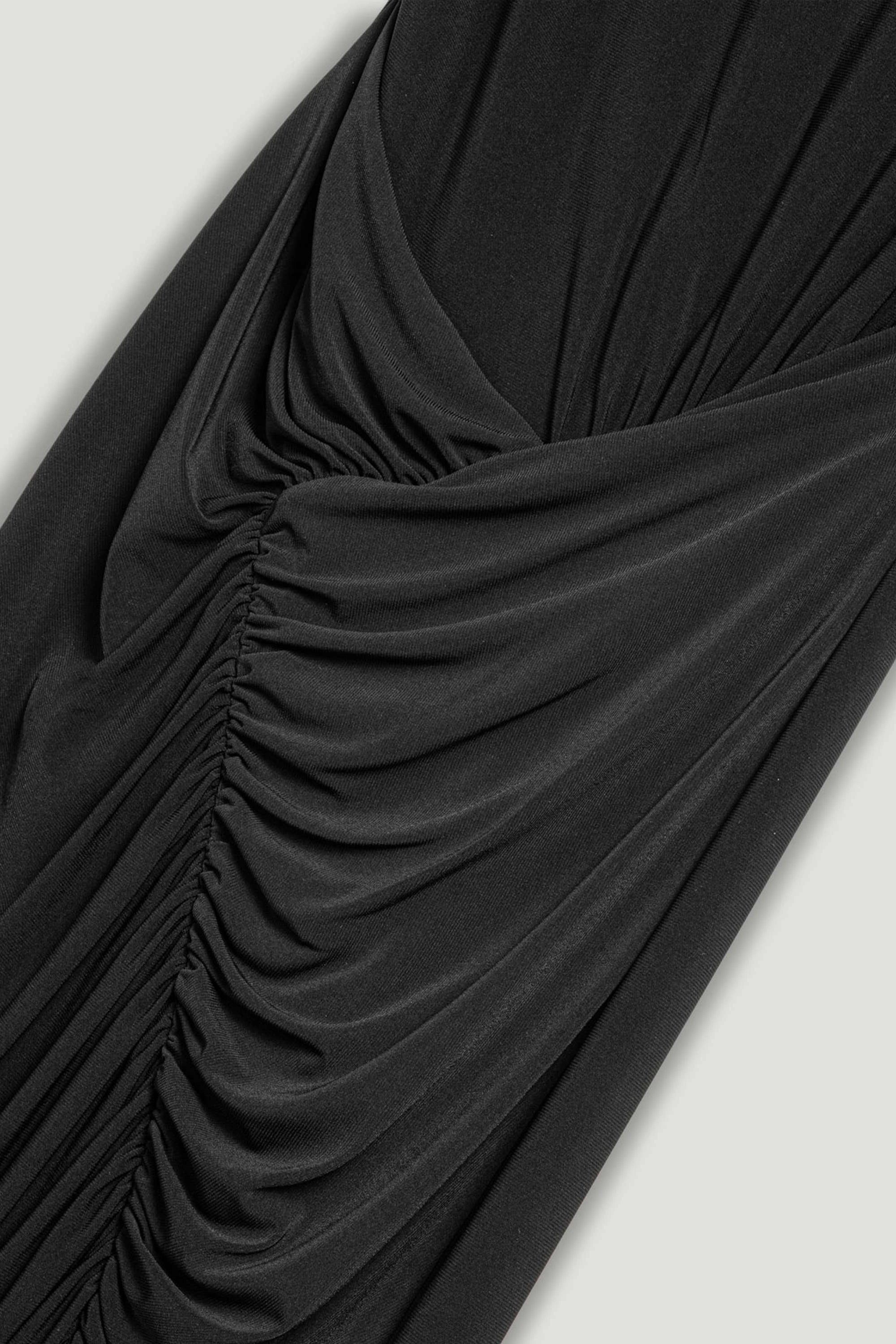 Ruched Side-Slit Maxi Dress