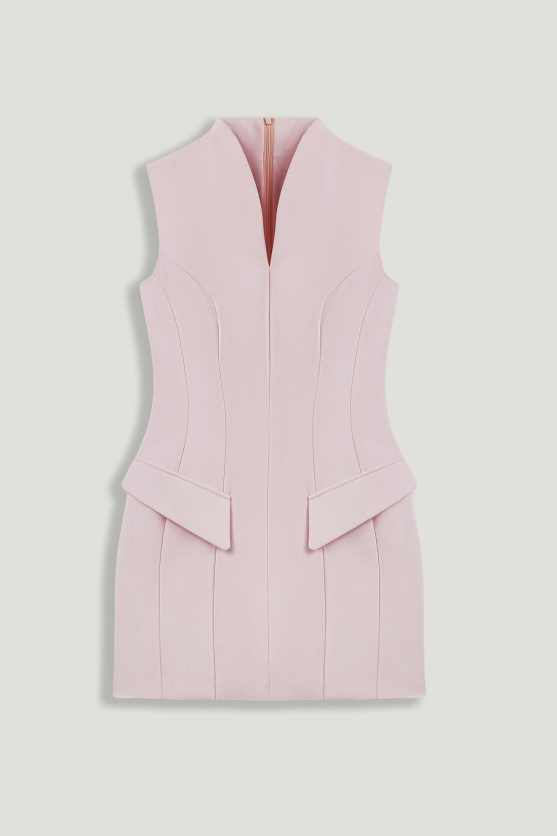 Mandarin Collar Mini Dress
