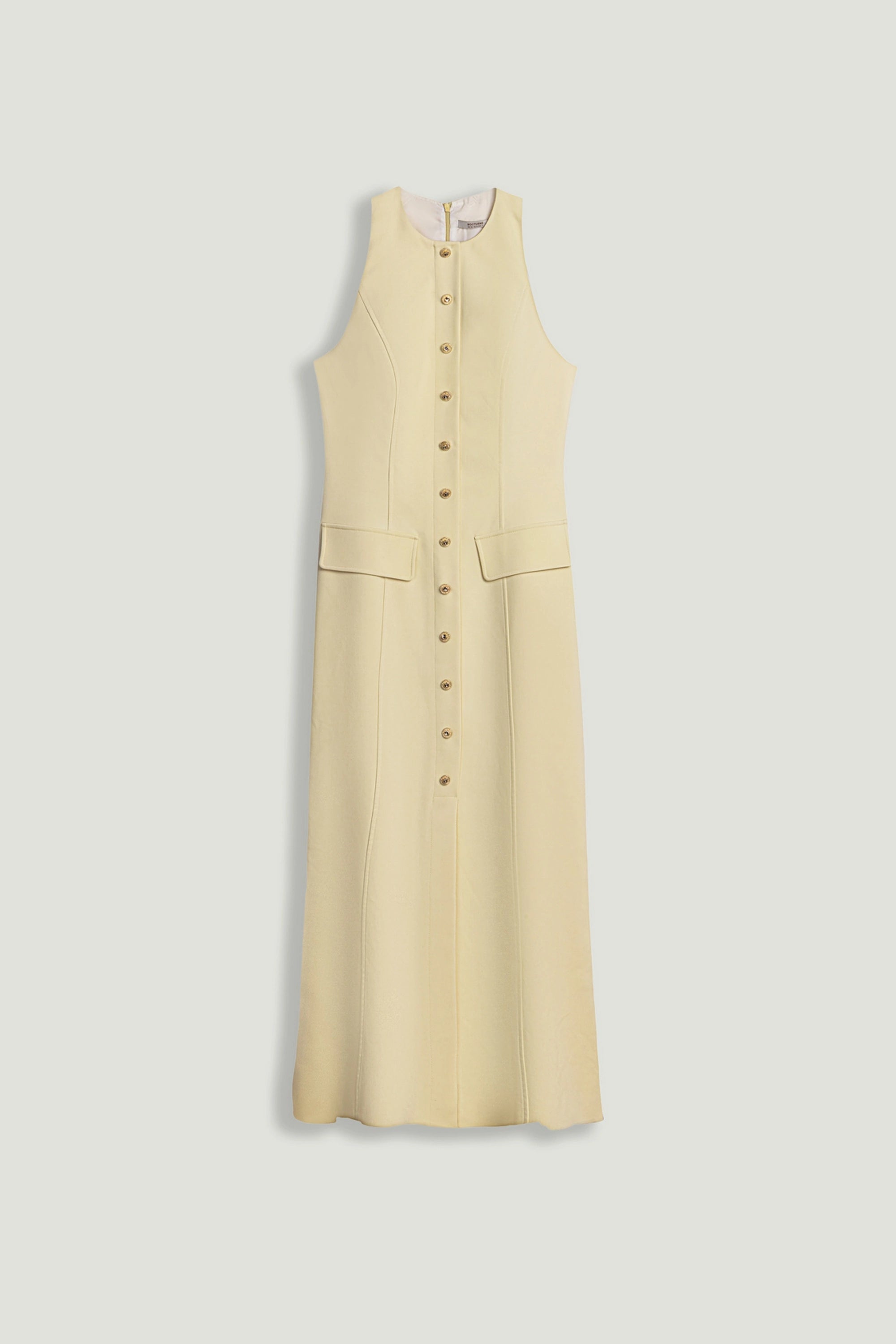 Sleeveless Button-Front Midi Dress