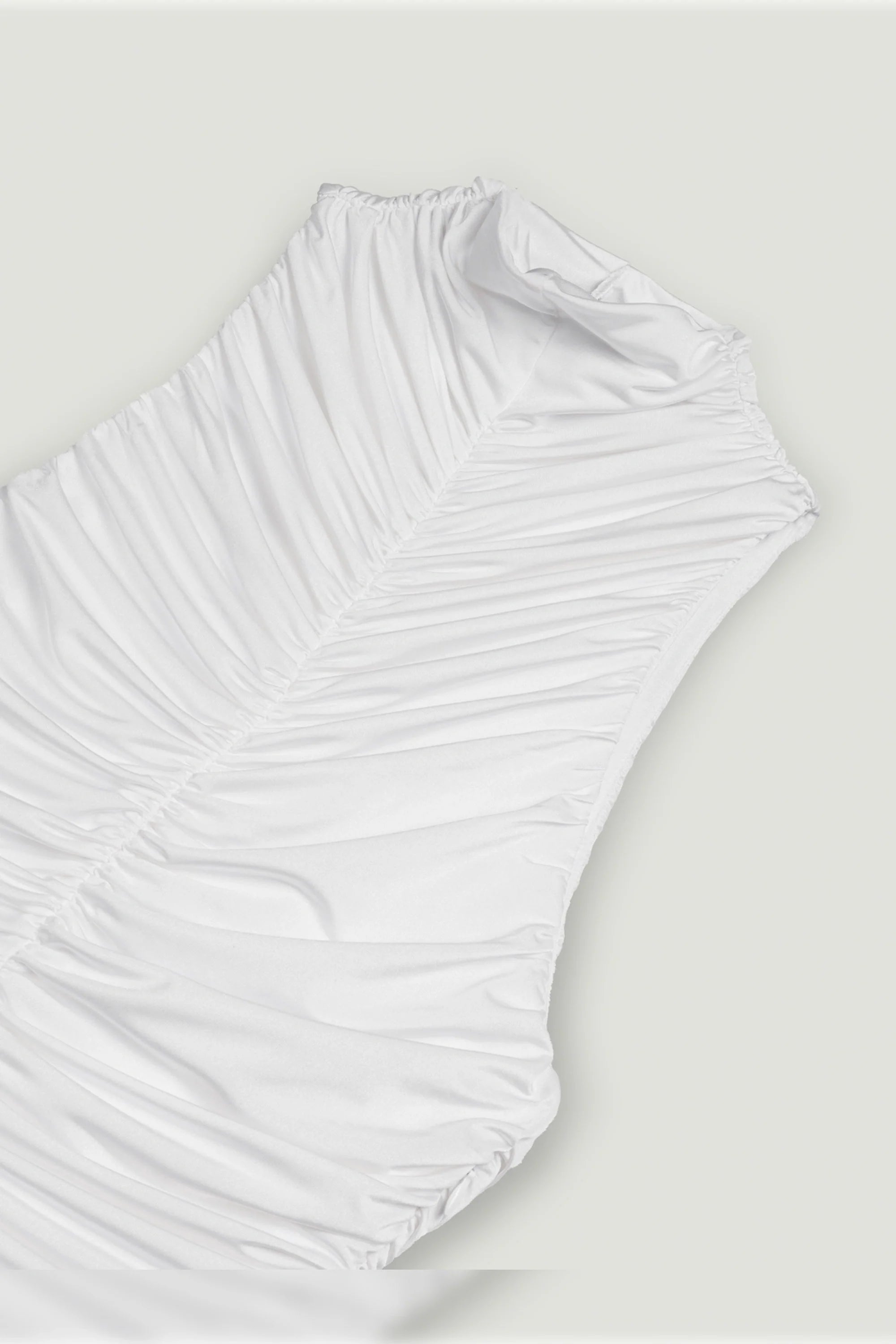 Ruched High-Neck Maxi Dress