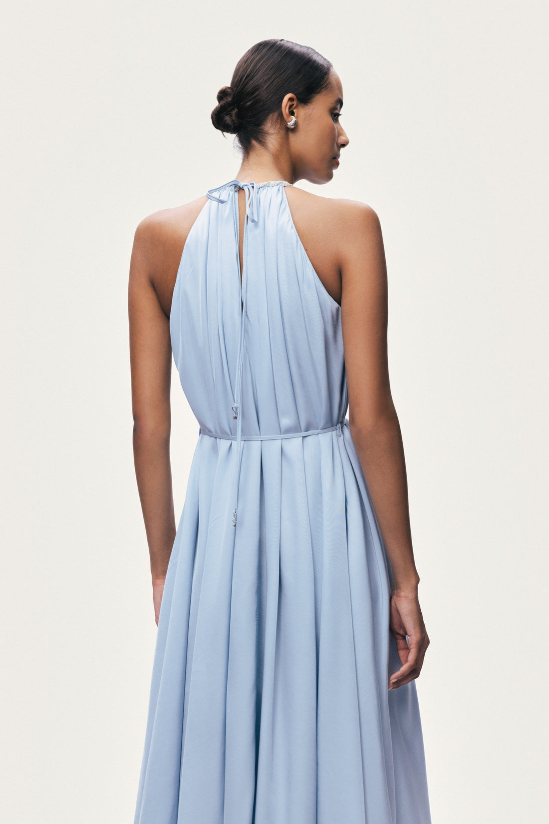 Embellished Halter Neck Midi Dress