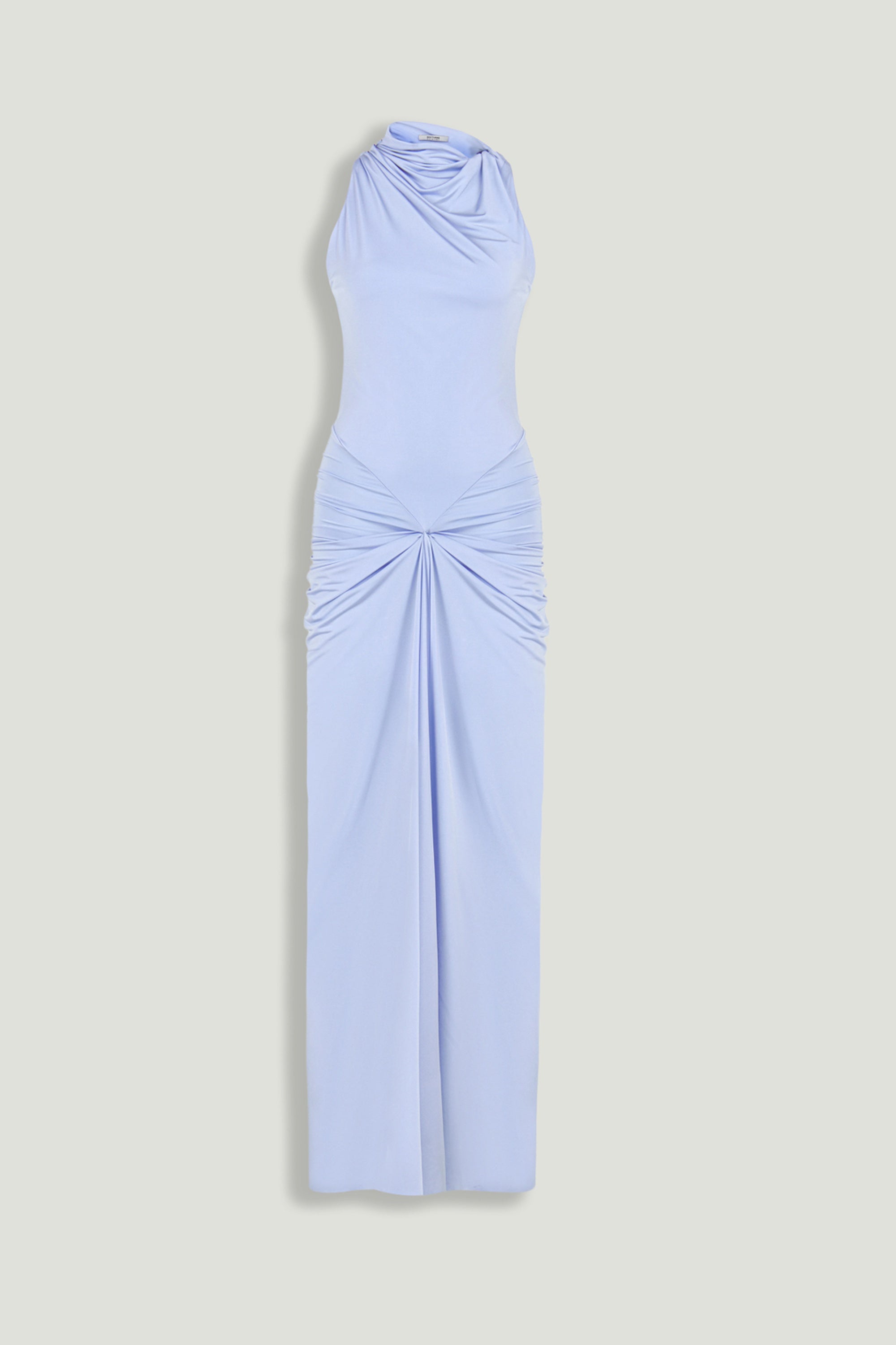 halter ruched maxi dress Navy Halter Corset Mermaid Ruched Long Formal Dress with Slit, Green / 2 main image 0