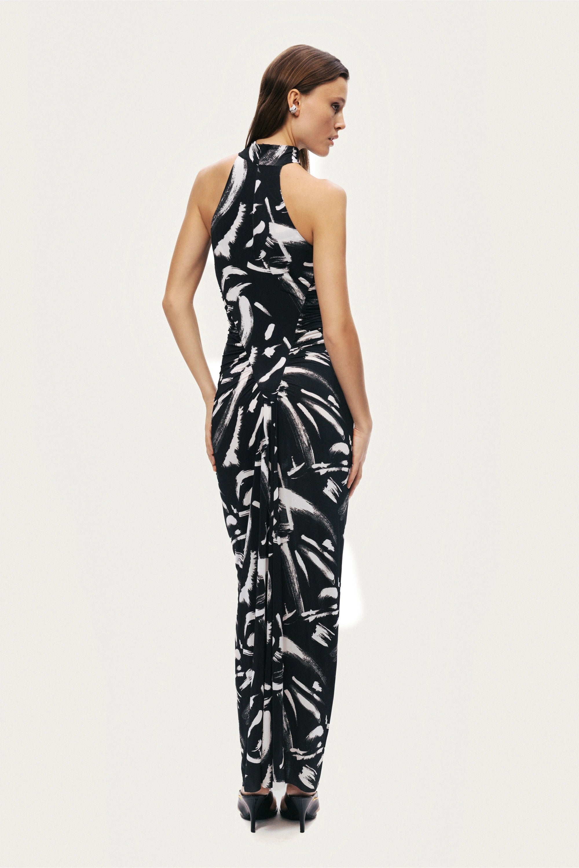 Printed Halter Maxi Dress