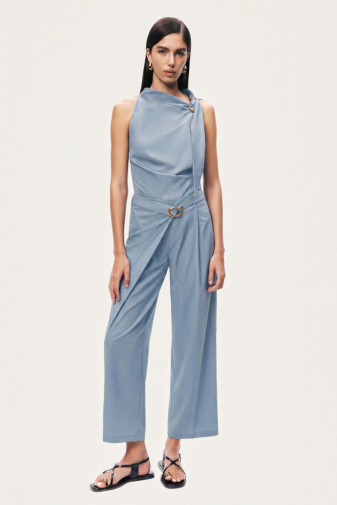 Waist Accessory Detail Trousers