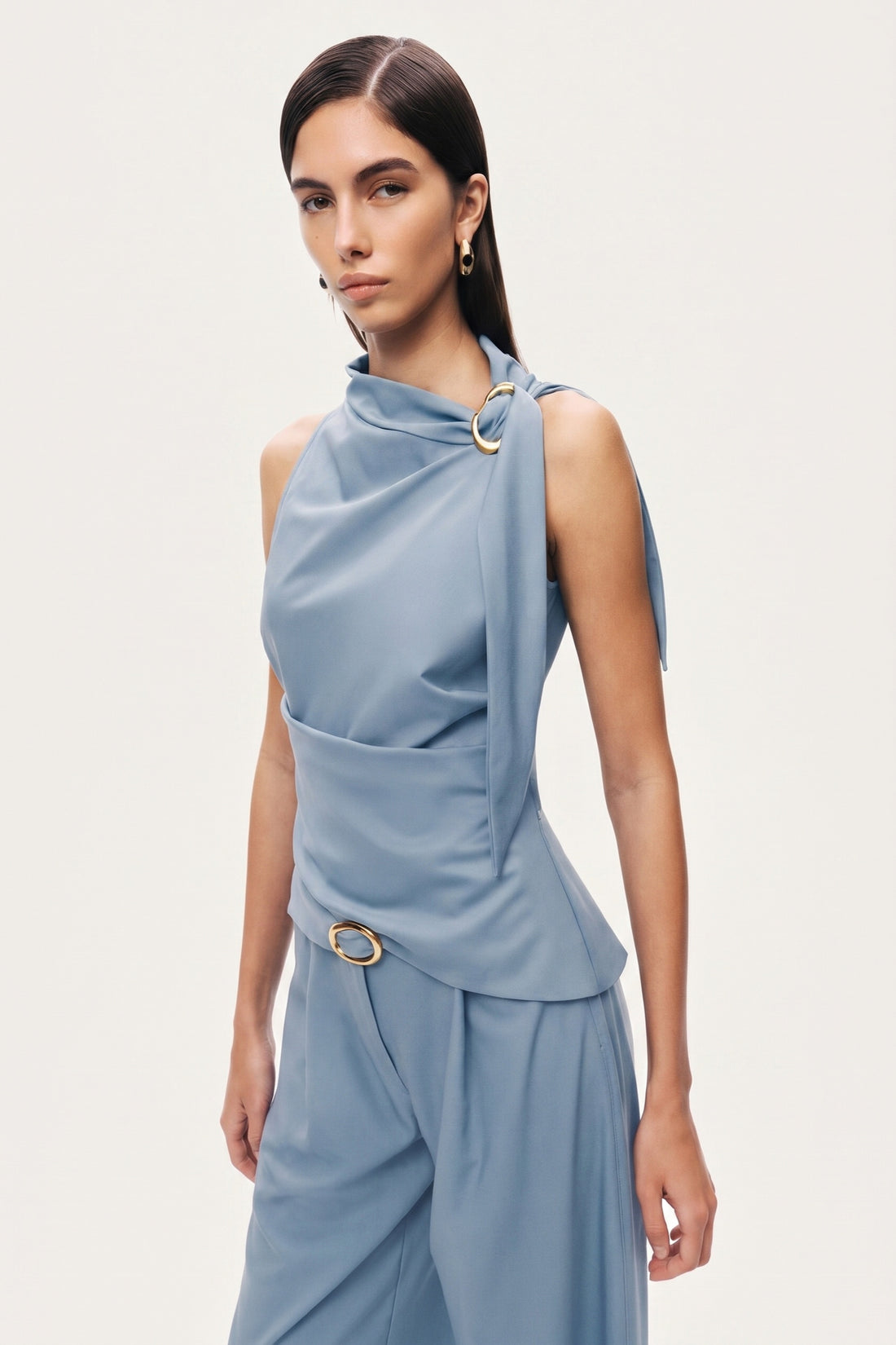 Waist Accessory Detail Trousers