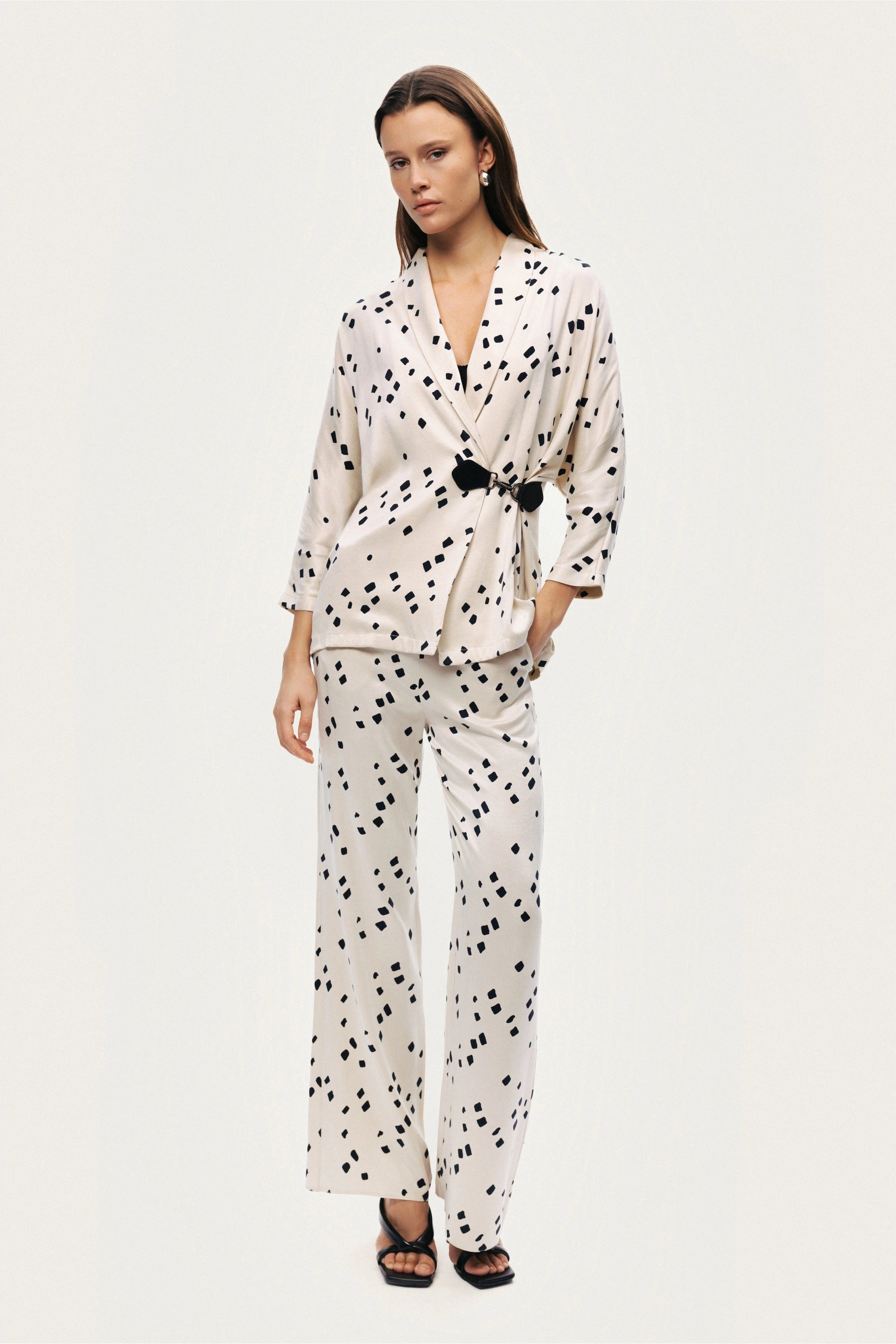 Printed Wide-Leg Pants