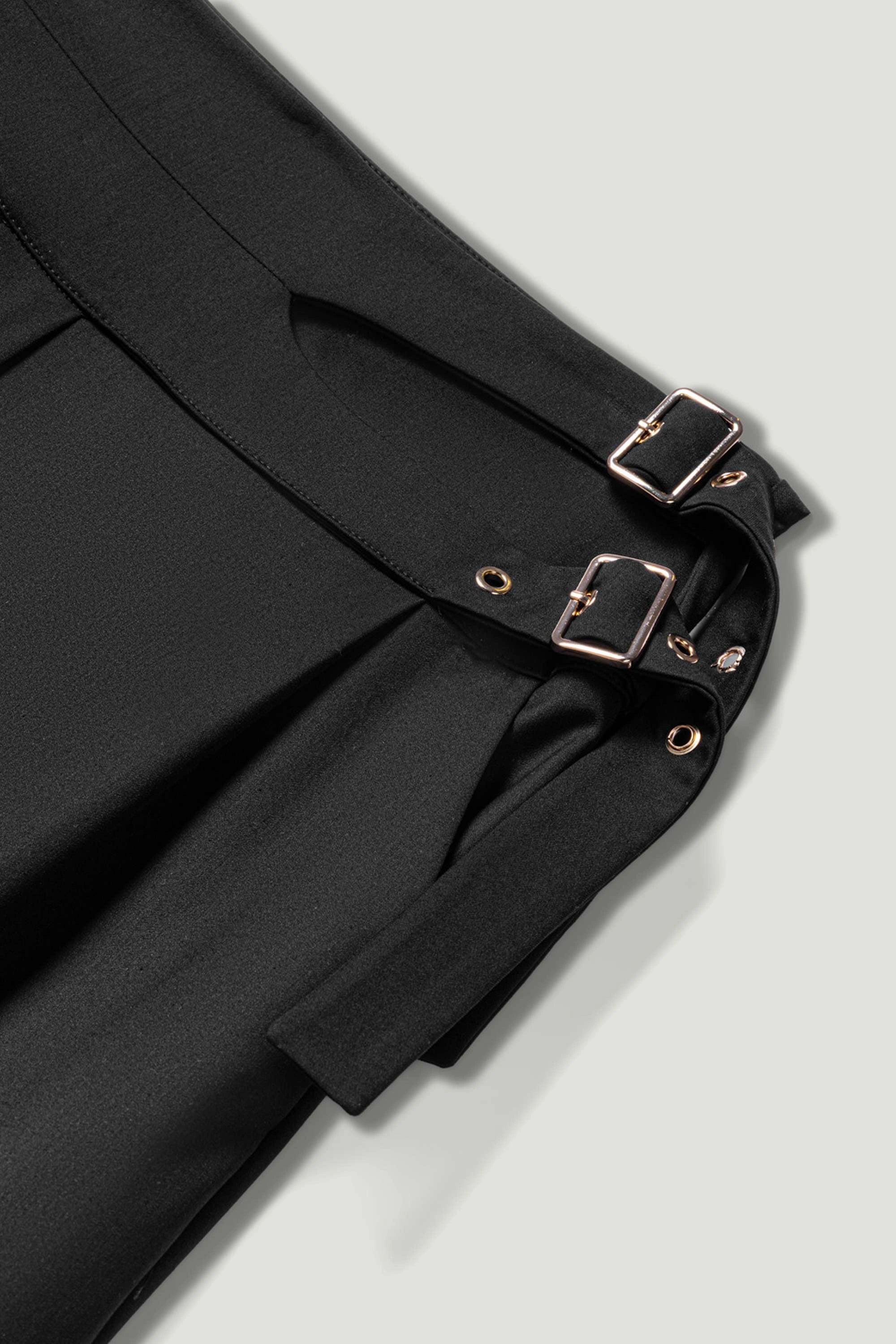 Cut-Out Waist Wide-Leg Pants