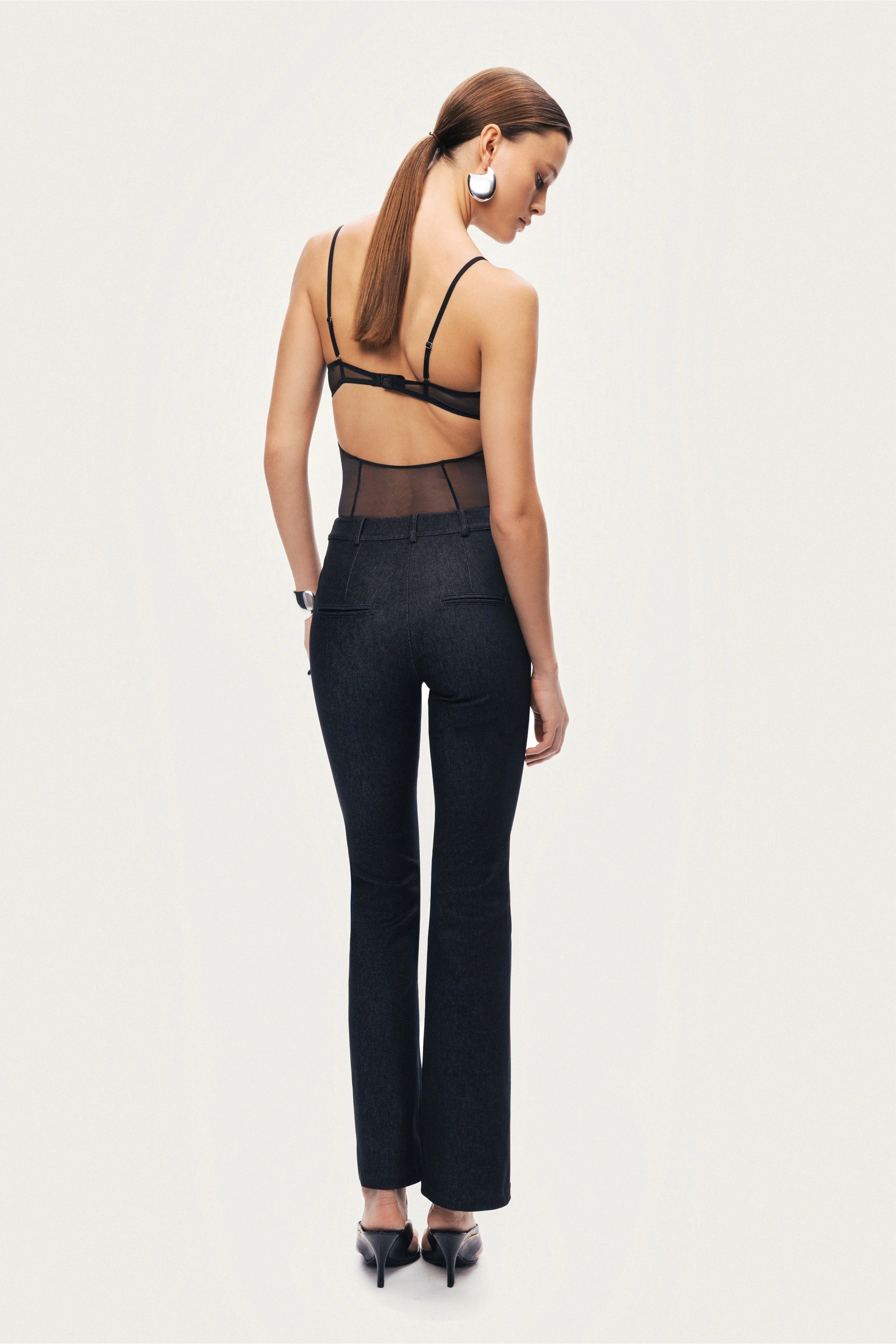 High-Rise Tailored Straight-Leg Pants