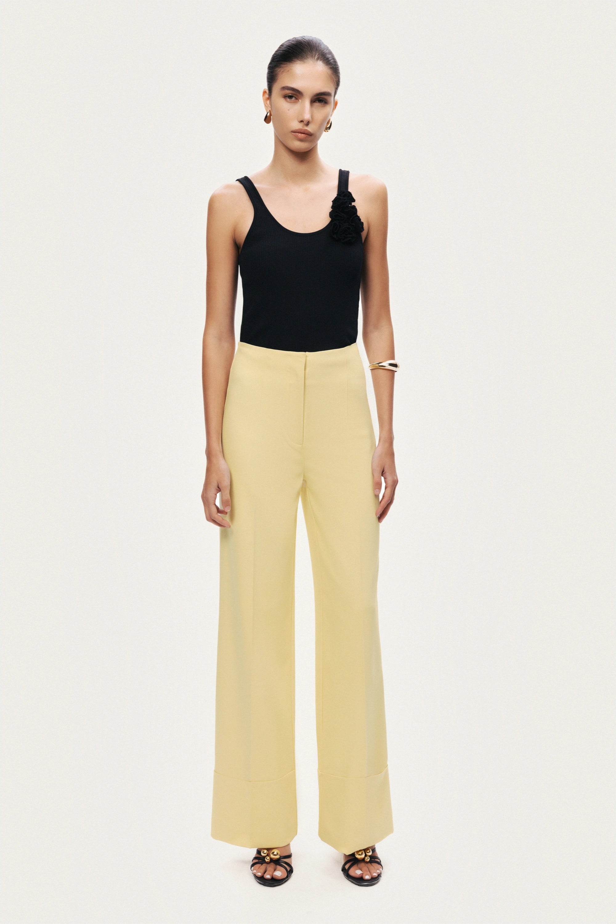 High-Waist Tailored Wide-Leg Pants