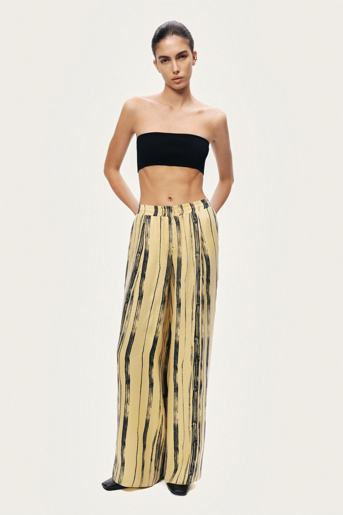 Striped Wide-Leg Pants