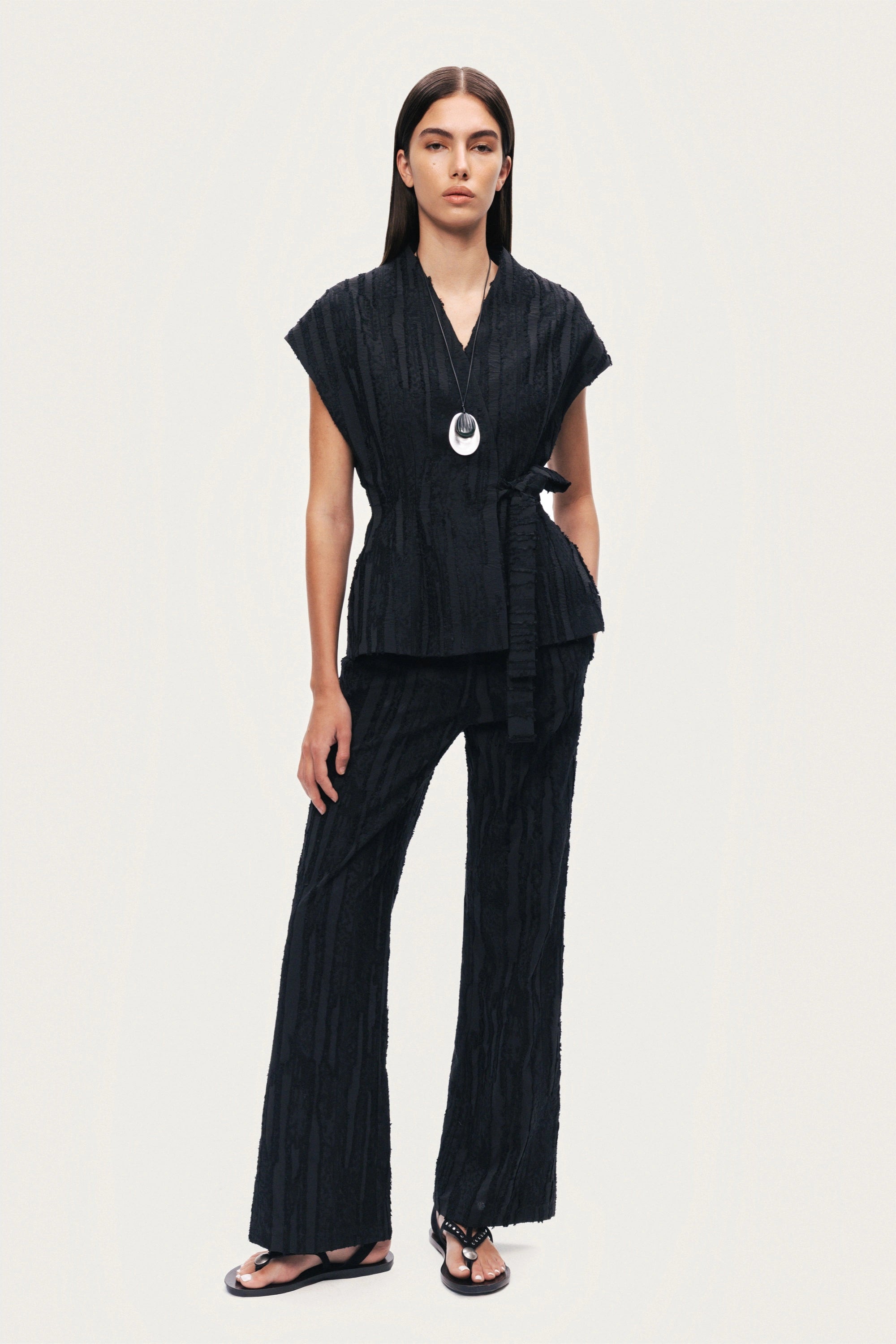 Textured Relaxed-Fit Pants