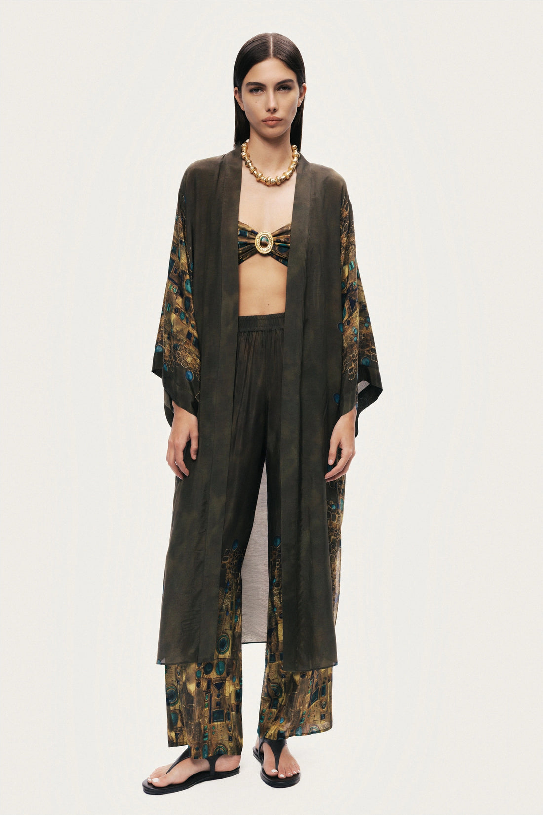 Printed Straight-Leg Pants