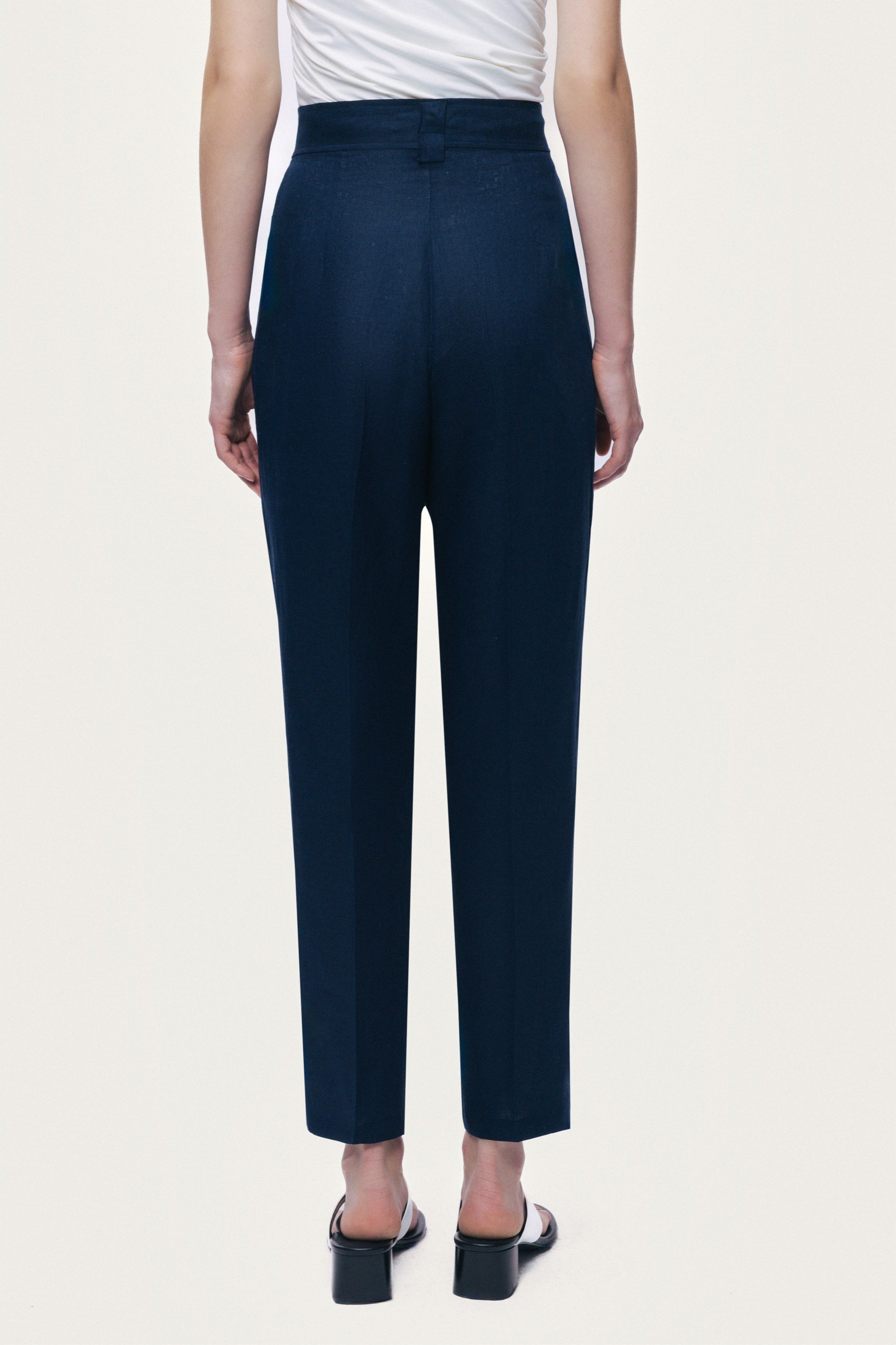 Pleat Front Tapered Trousers