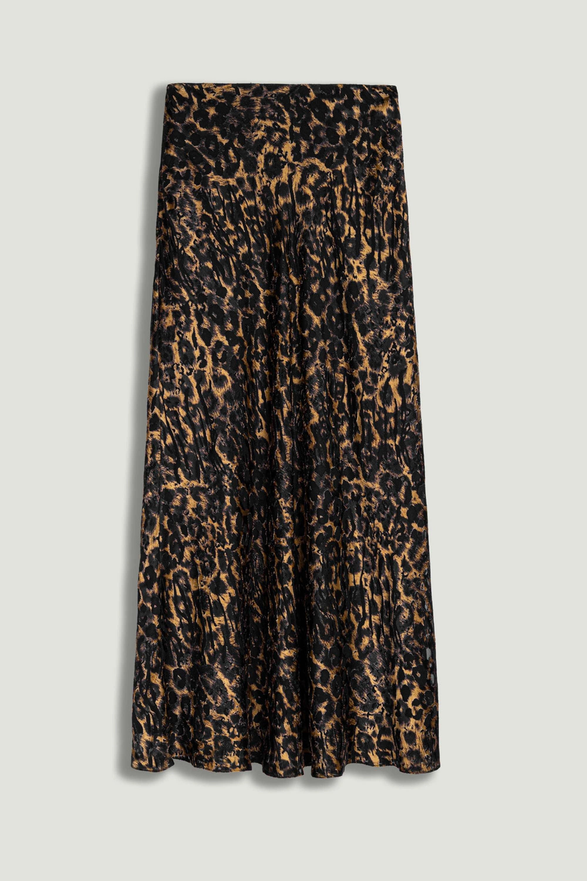 Printed Leopard Midi Skirt