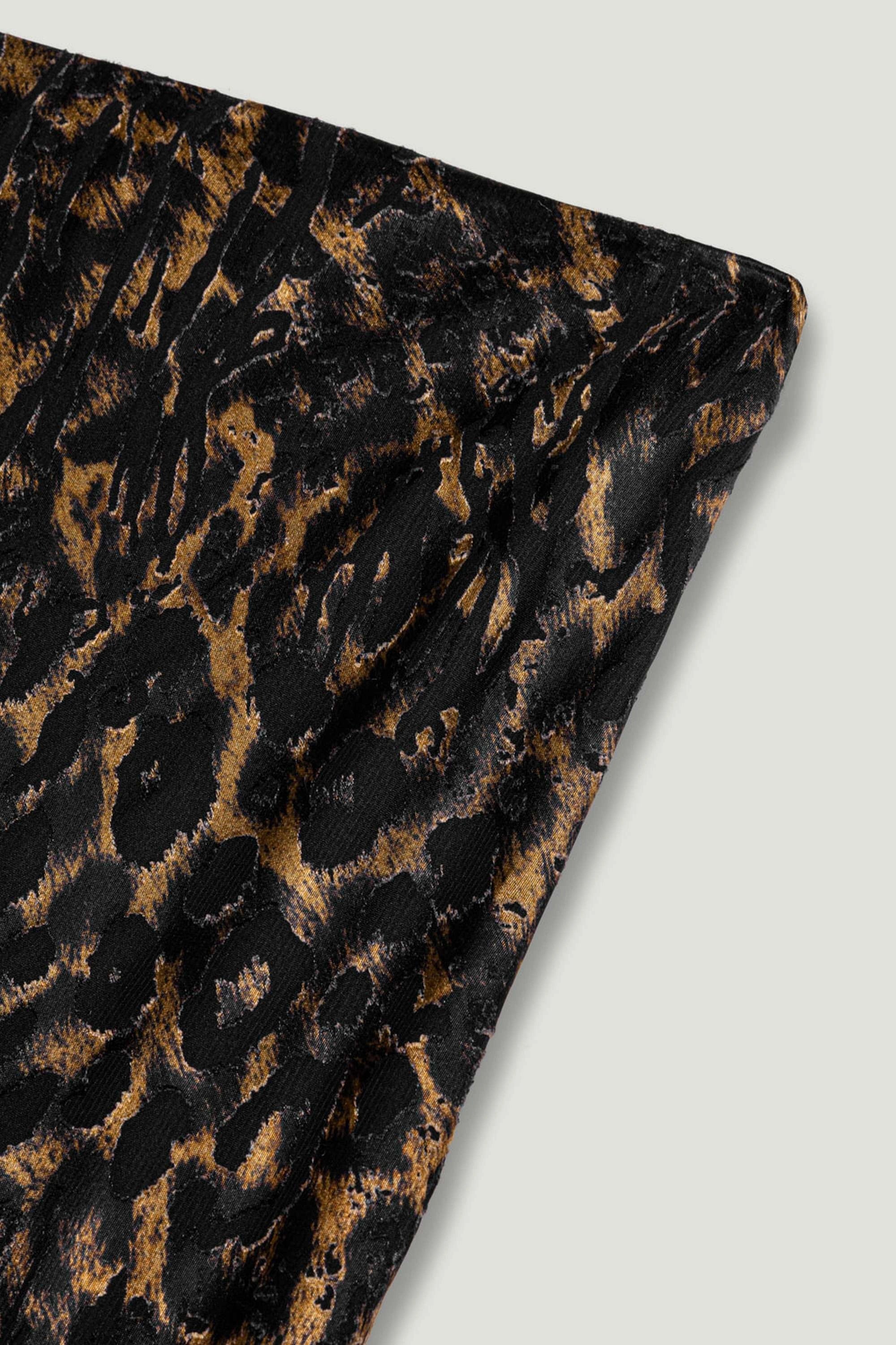 Printed Leopard Midi Skirt