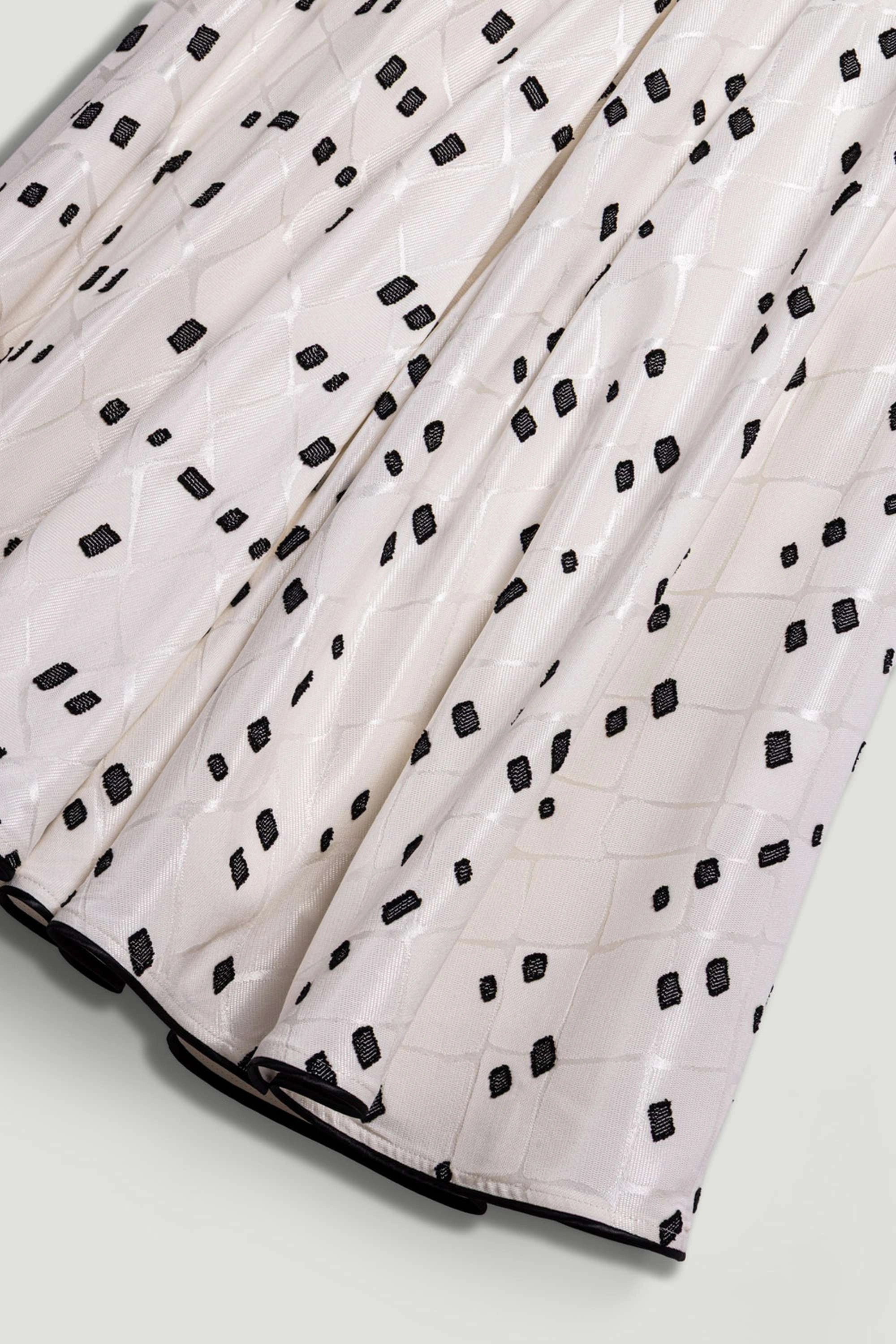 Black and White Printed Midi Skirt