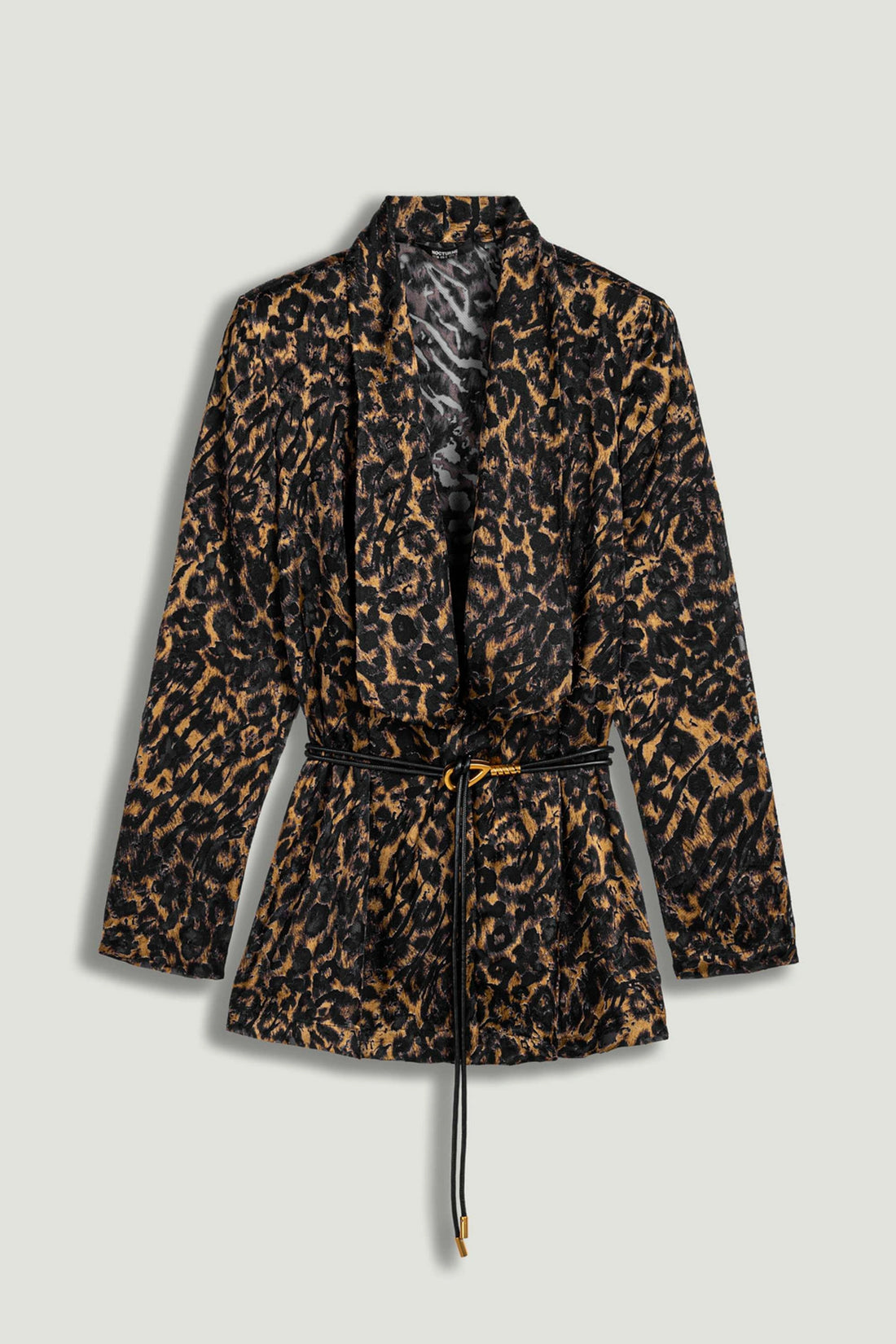 Printed Leopard Belted Jacket