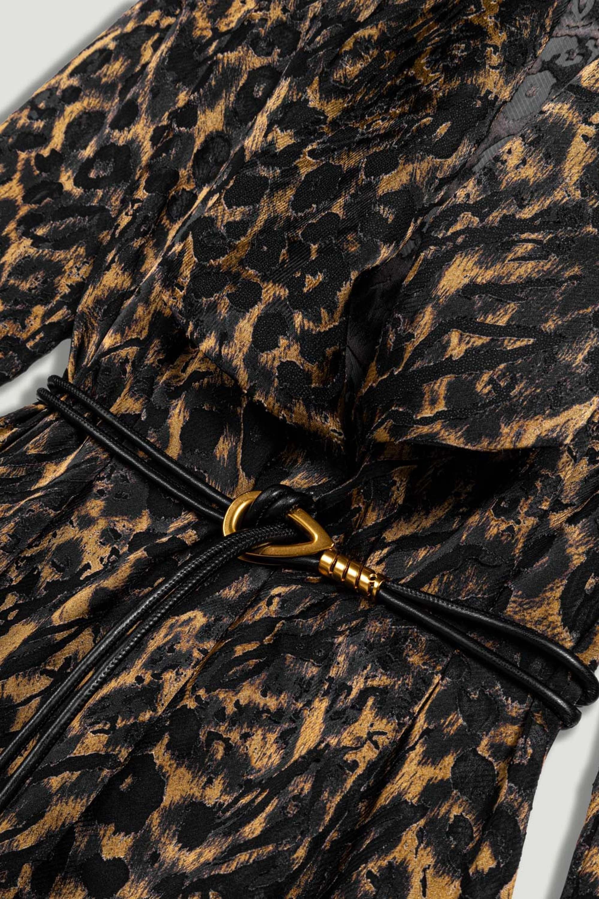 Printed Leopard Belted Jacket