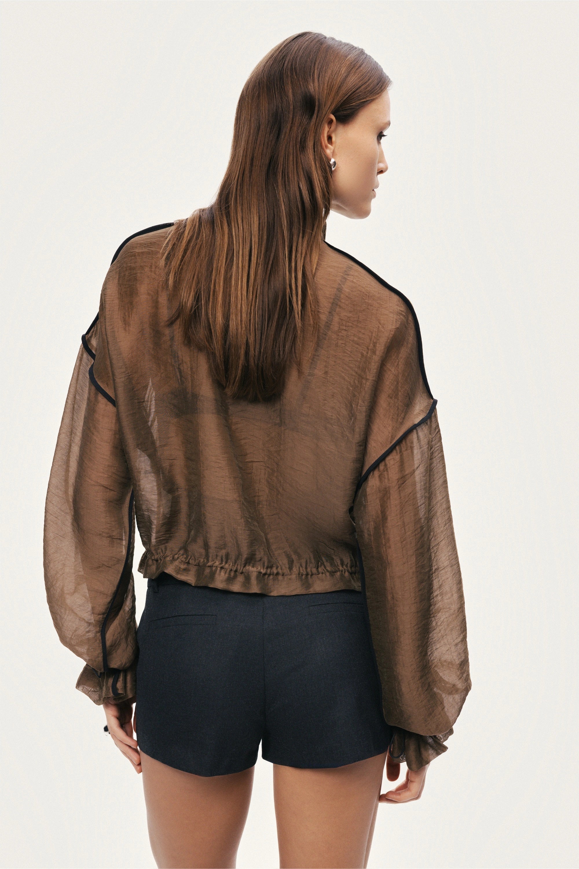 Sheer Zip-Front Jacket