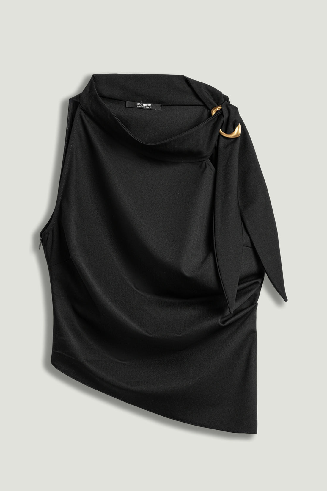 Asymmetric Buckle-Detail Blouse