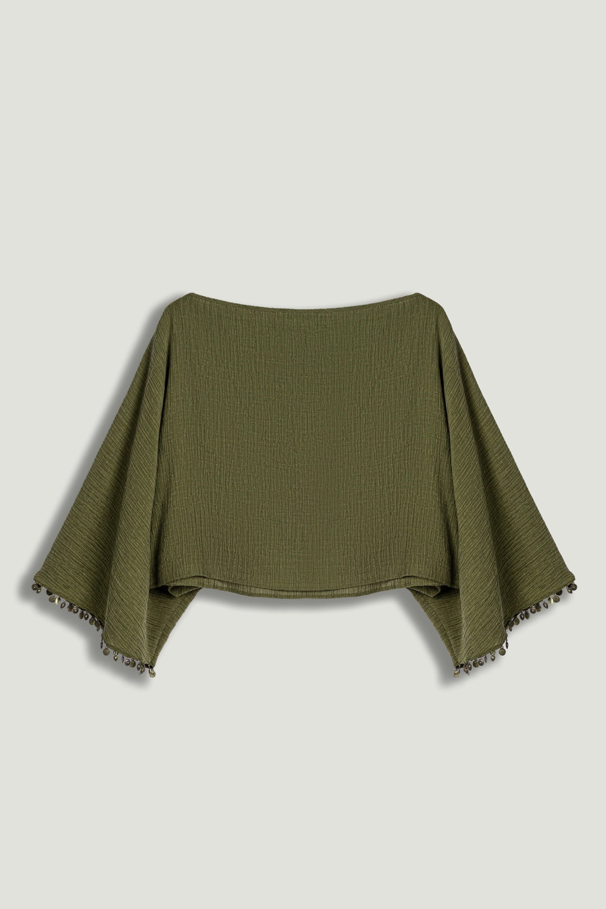 Cropped Boat-Neck Blouse