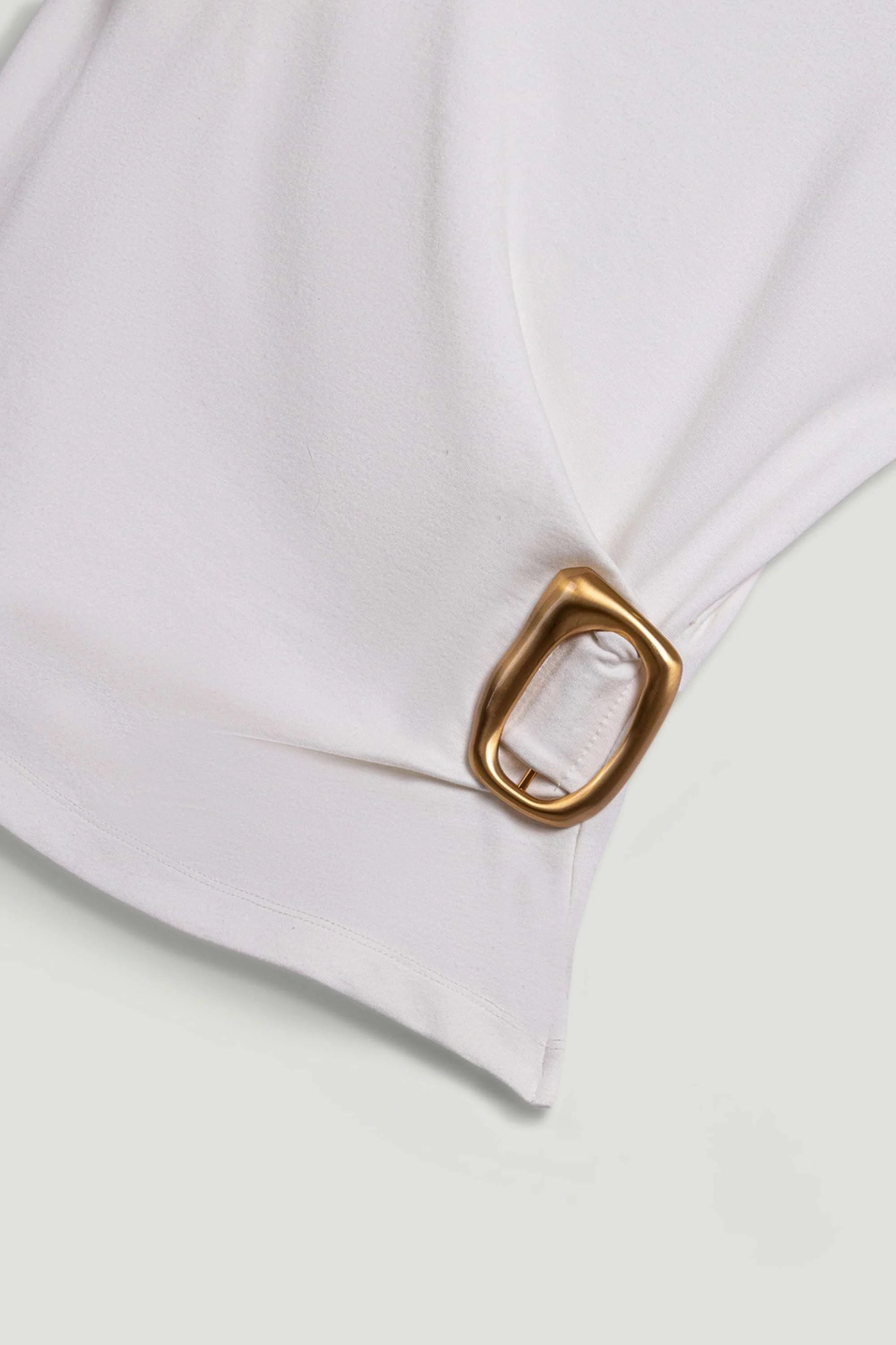 Sleeveless Buckle-Detail Blouse