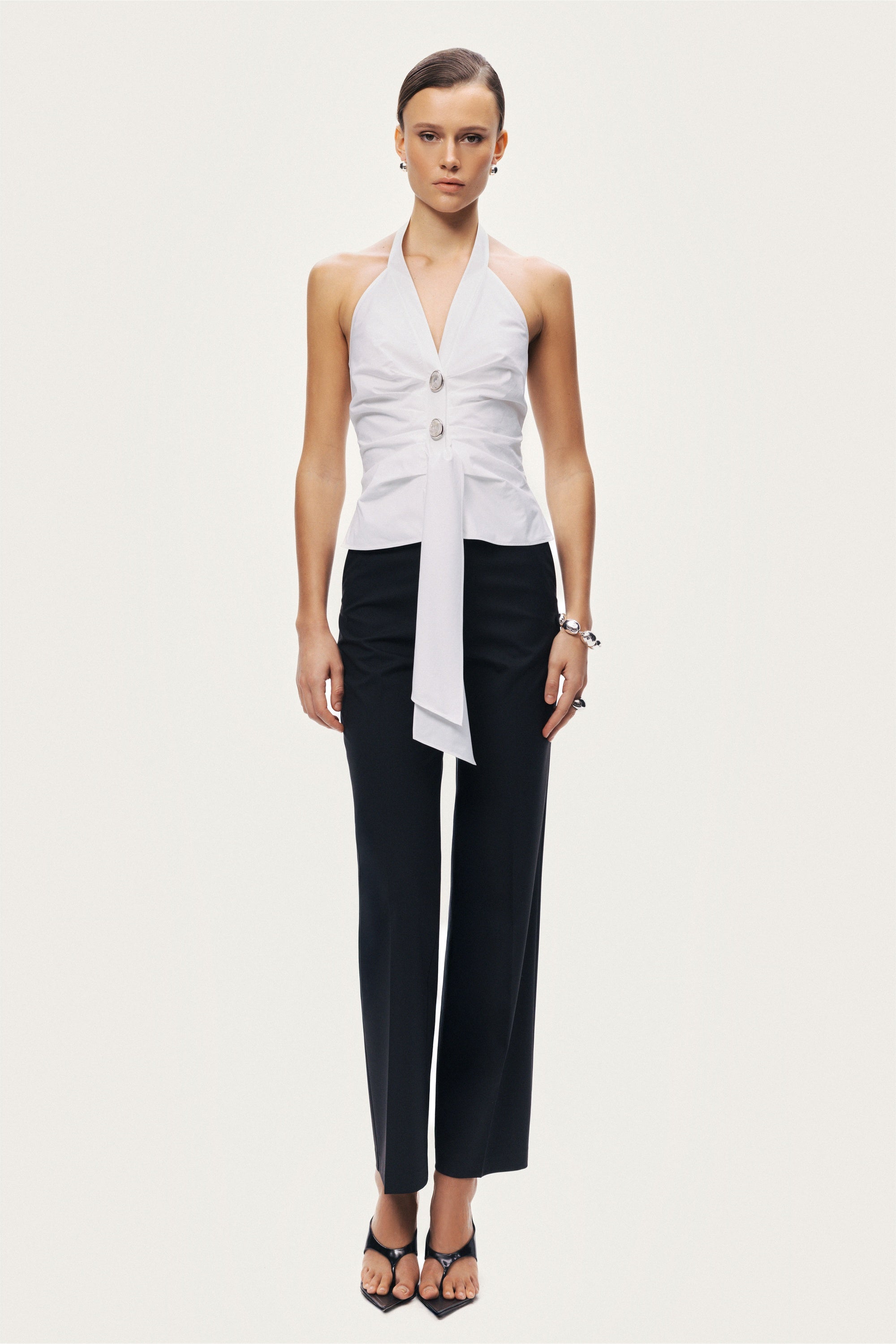 Halter Neck Tie Detail Blouse