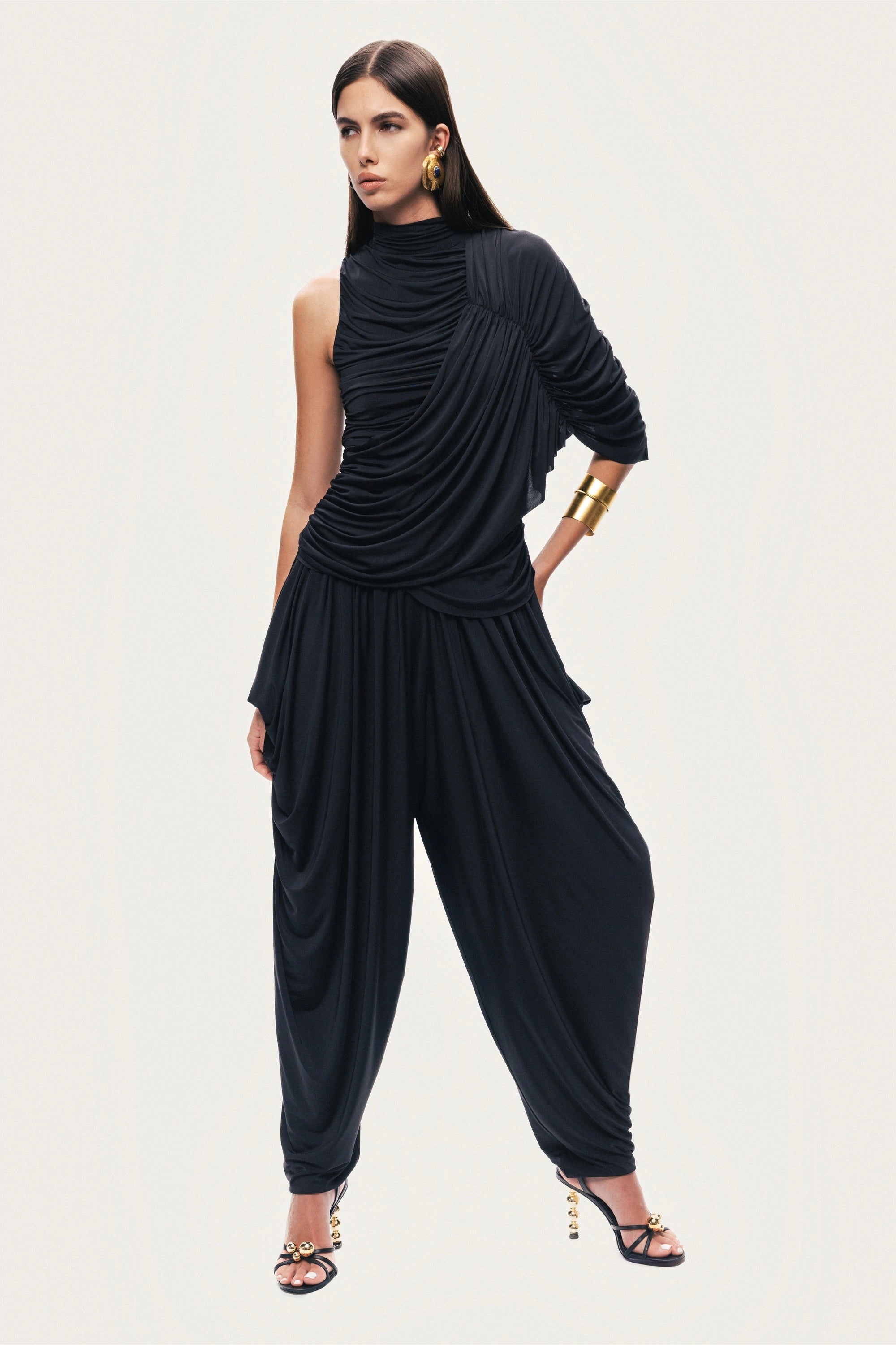 Asymmetric Draped Blouse