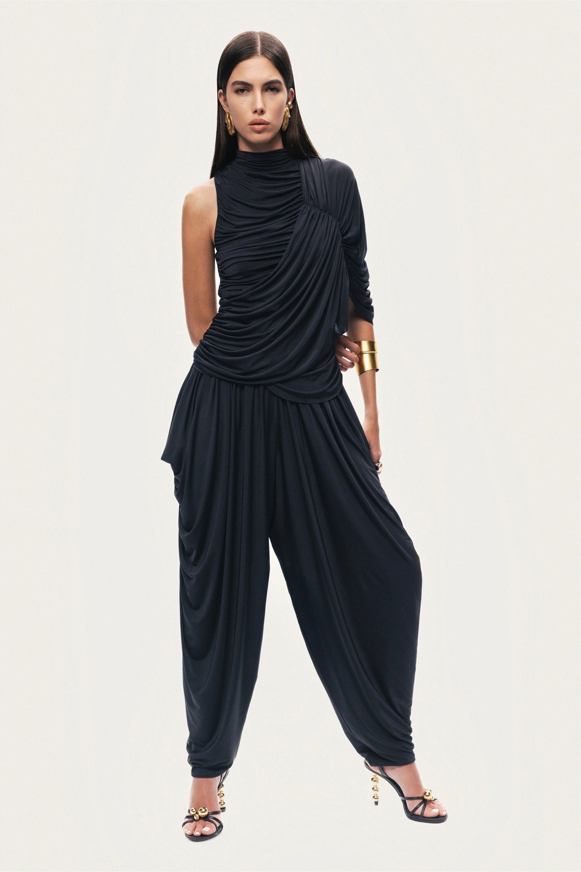 Asymmetric Draped Blouse