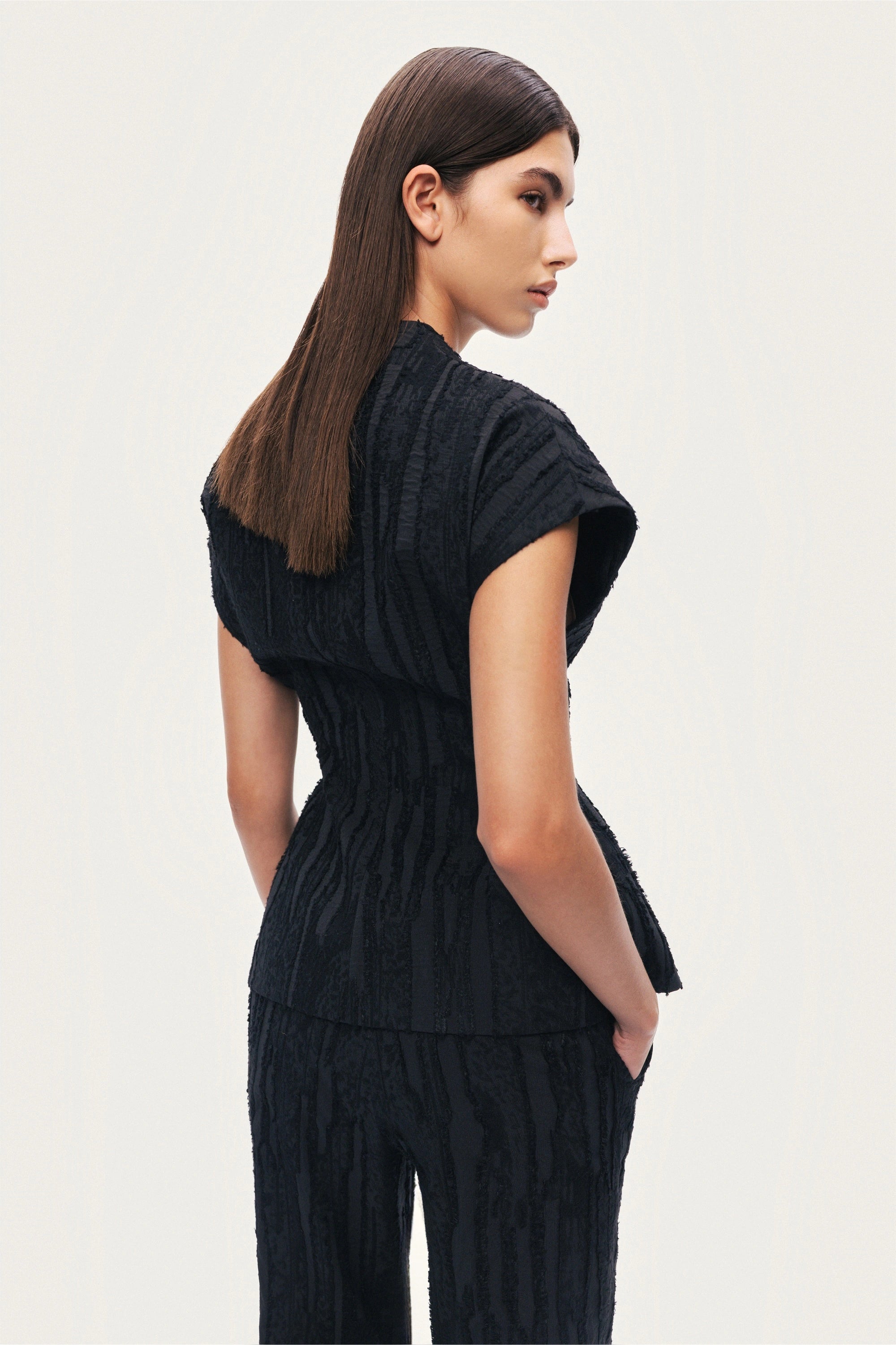 Textured Belted Vest