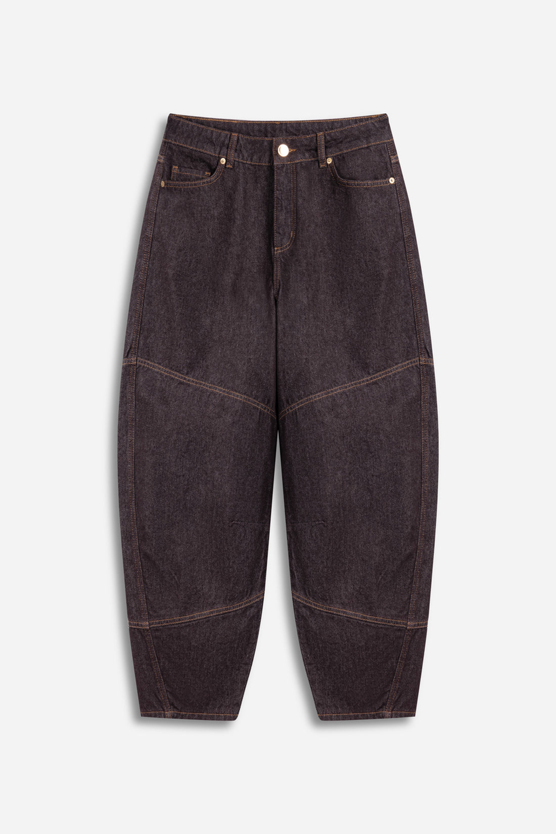Barrel Leg Panelled Jeans